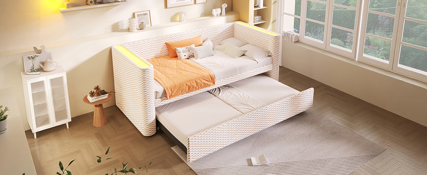 Daybed convertible 90/180 x 200 cm en velours et M - image 27