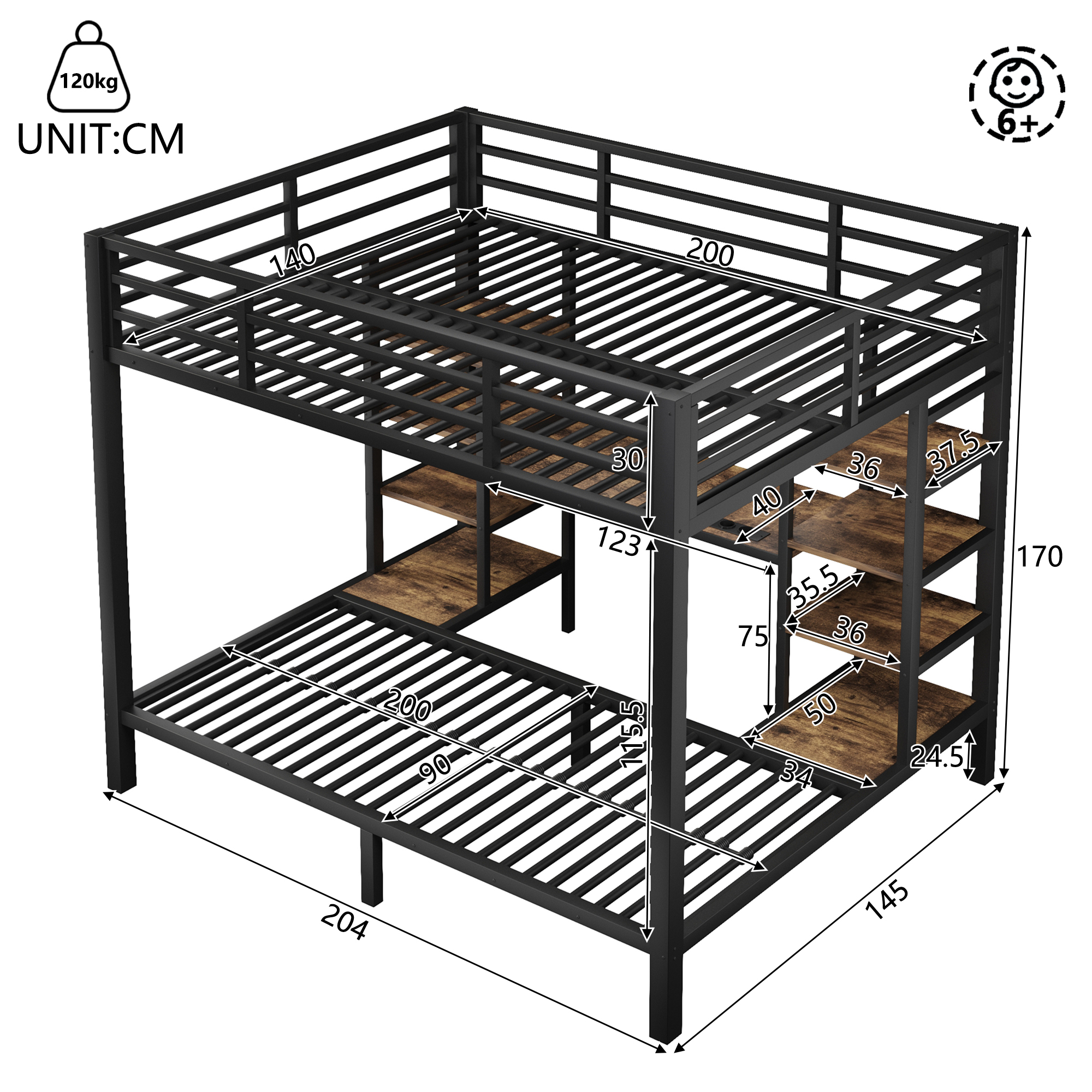 Dimensions du lit superposé