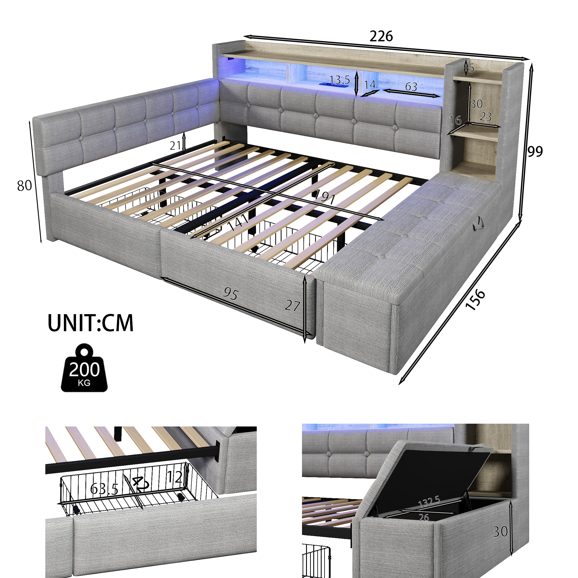 Dimensions du lit banquette
