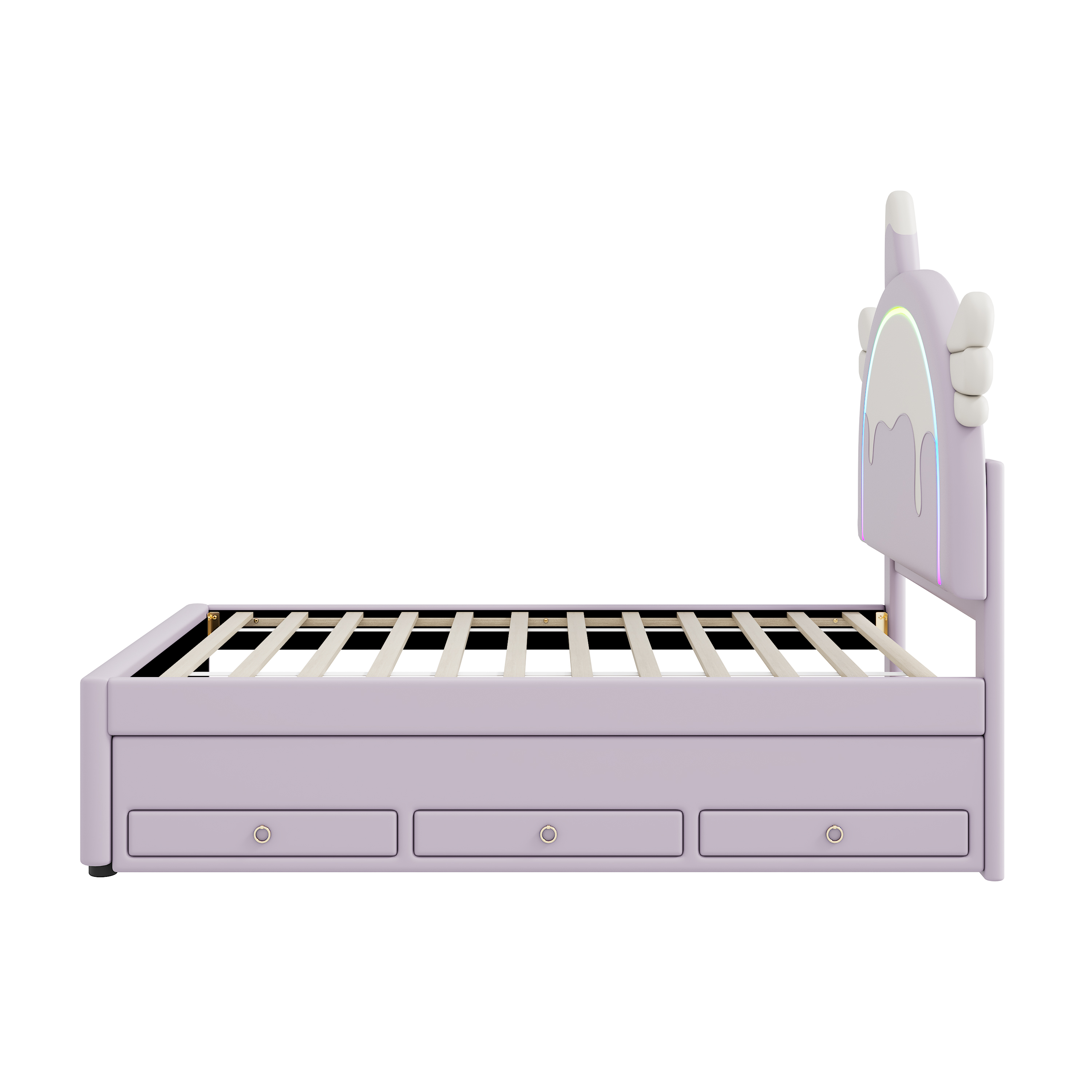 Lit enfant design licorne en PU et MDF avec lit es - image 3