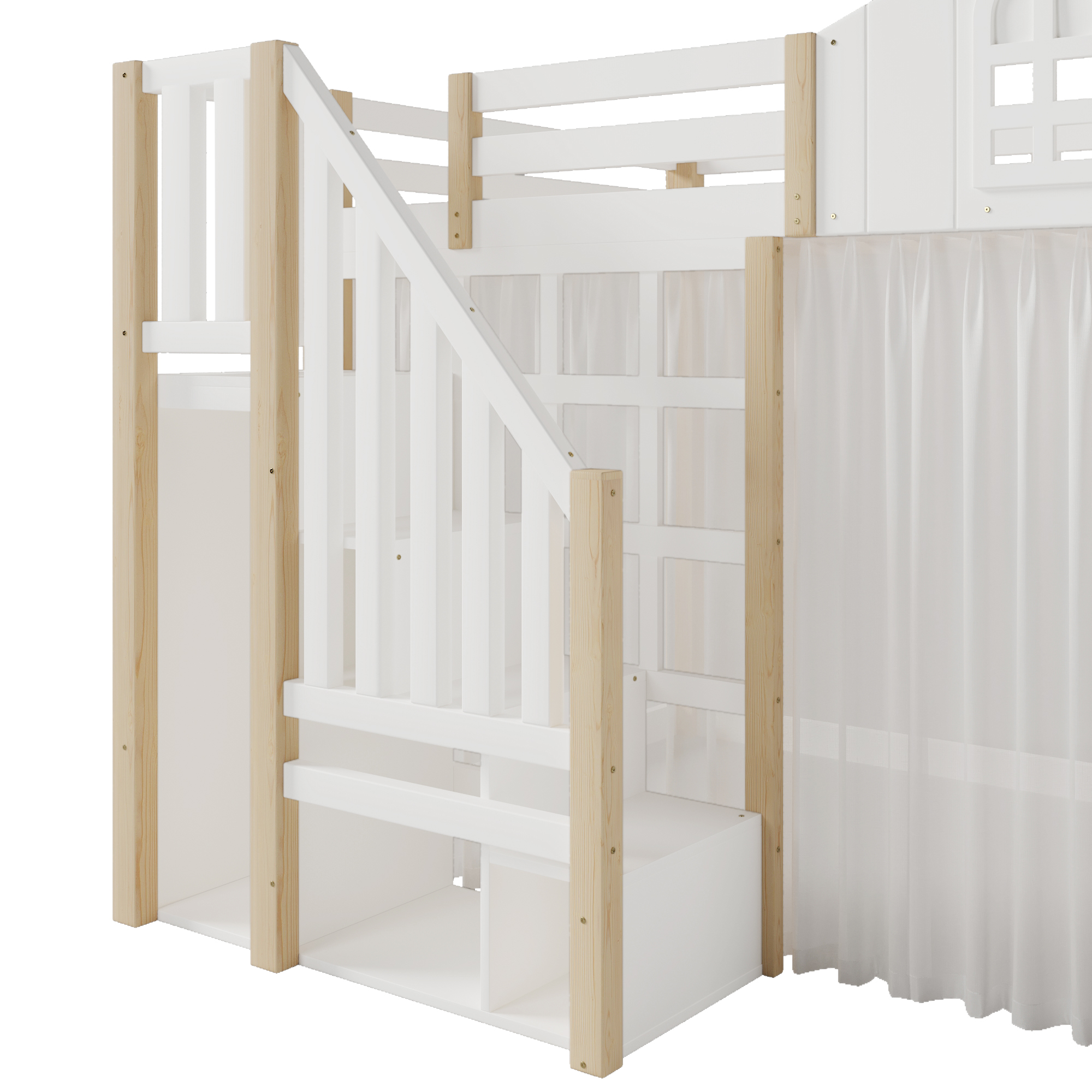 lit mezzanine avec bureau - vue 3