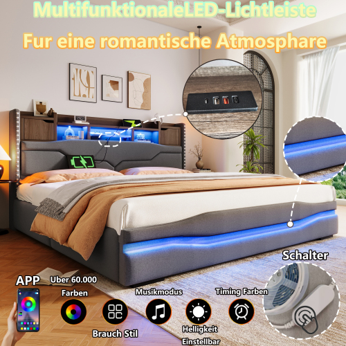 Bandes lumineuses sous le lit