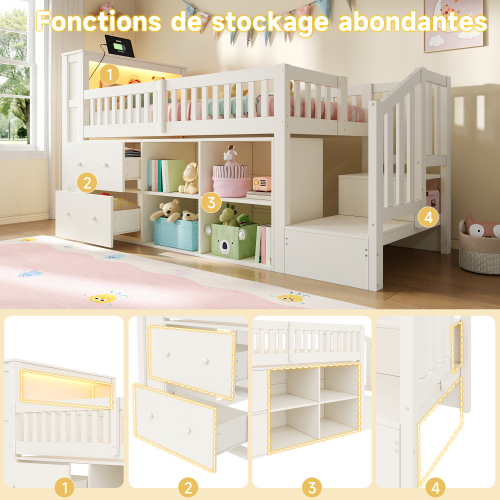 Escalier et rangements intégrés