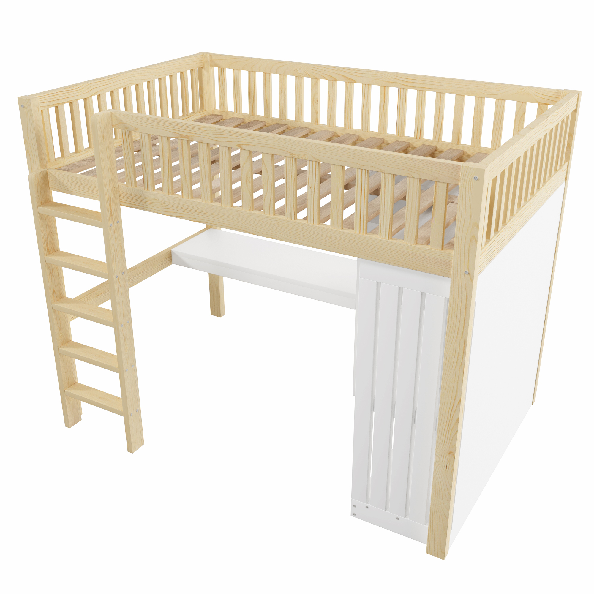 lit mezzanine avec bureau - vue 1