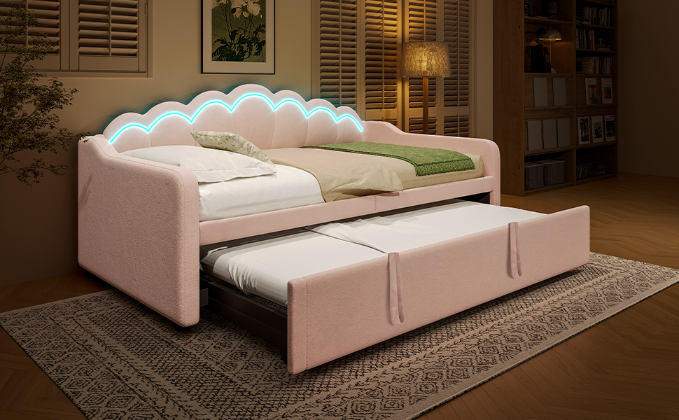 Daybed convertible avec lit escamotable 90/180 x 2 - image 25