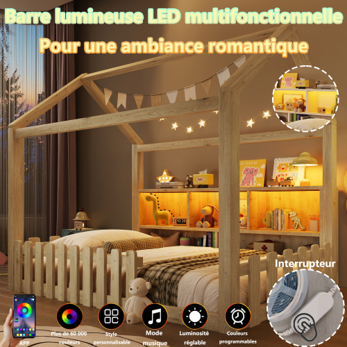 Cottage romantique avec éclairage d'ambiance