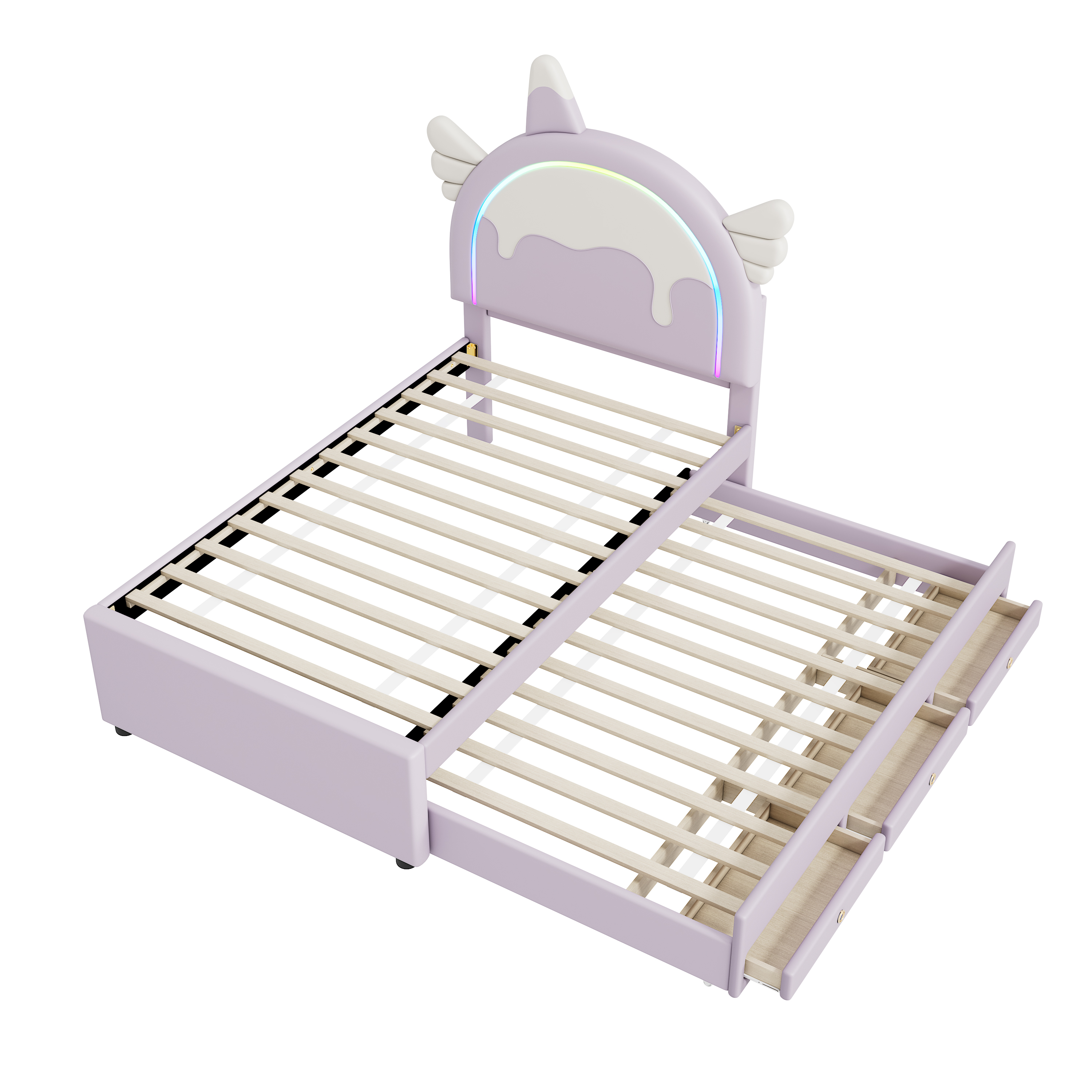 Lit enfant design licorne en PU et MDF avec lit es - image 4