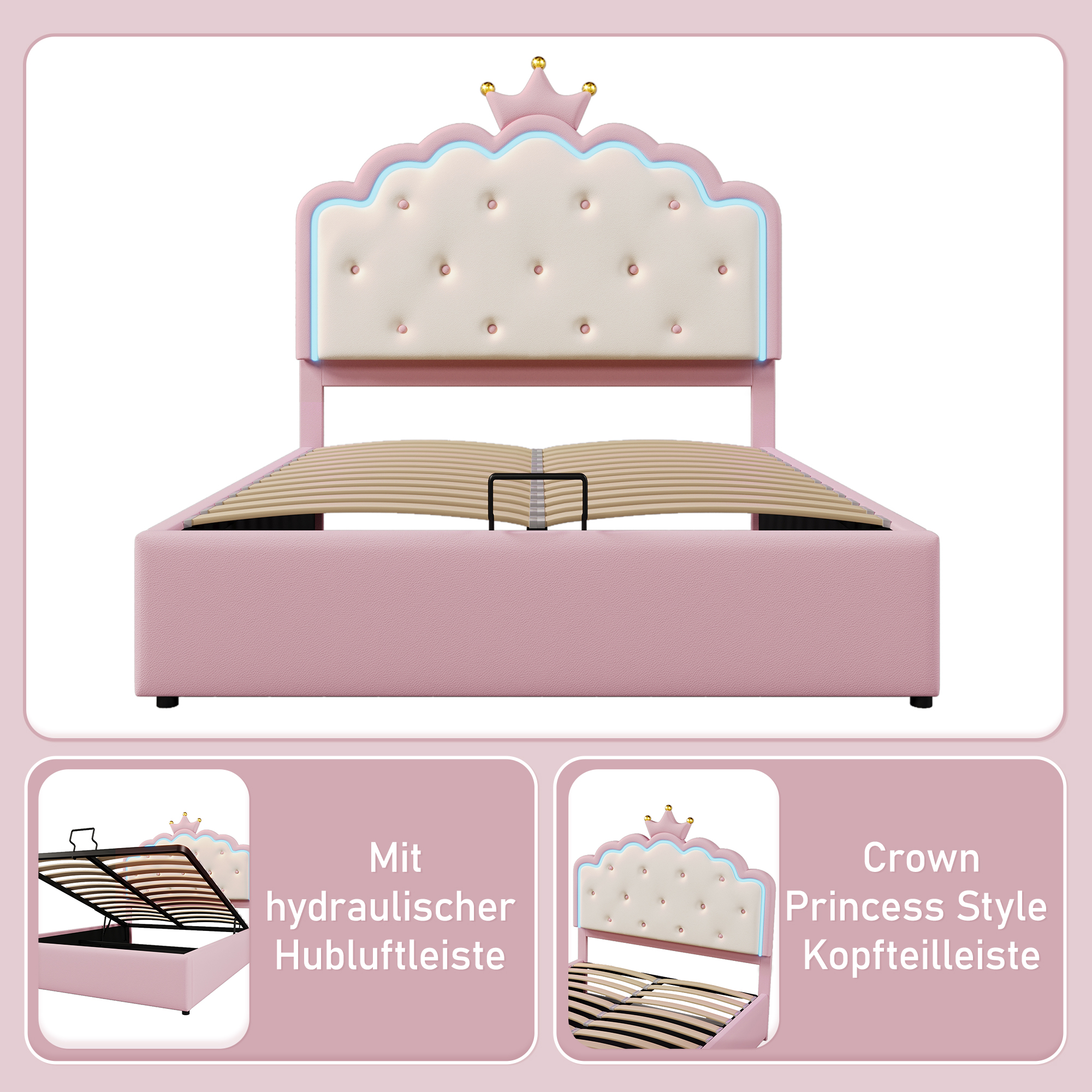 Détail du lit rembourré