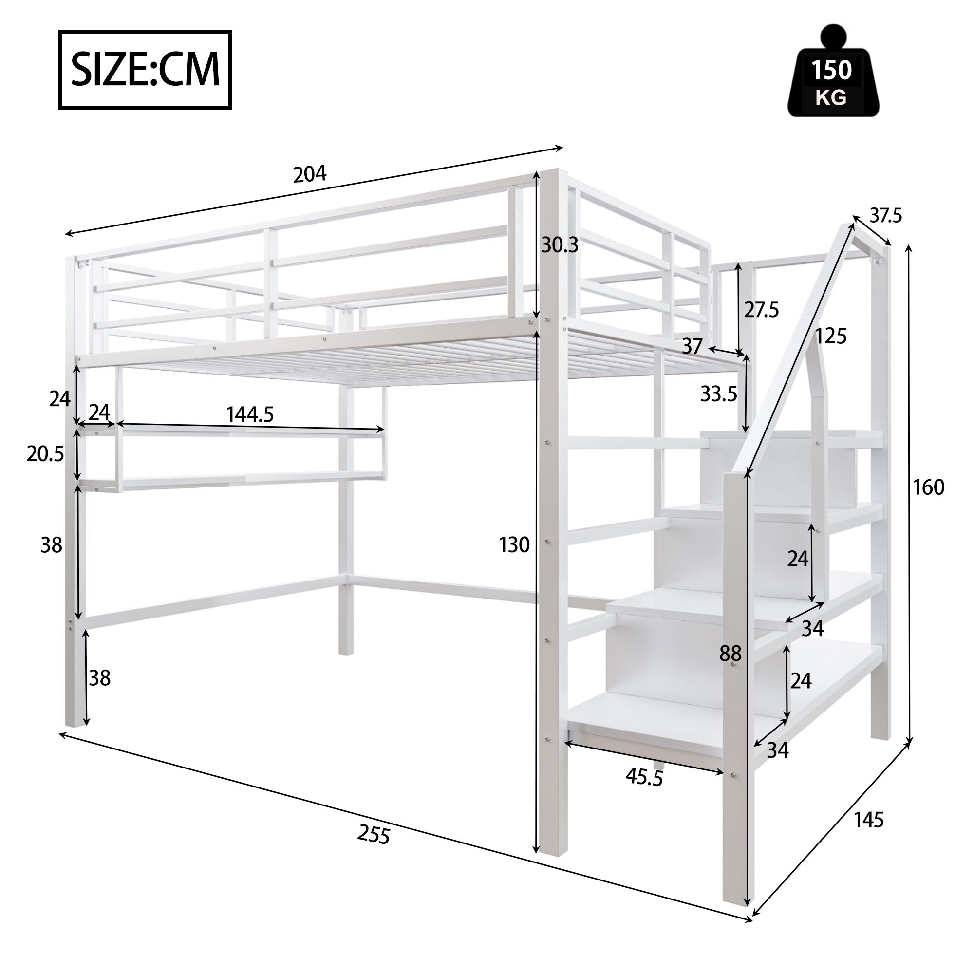 Dimensions du lit mezzanine