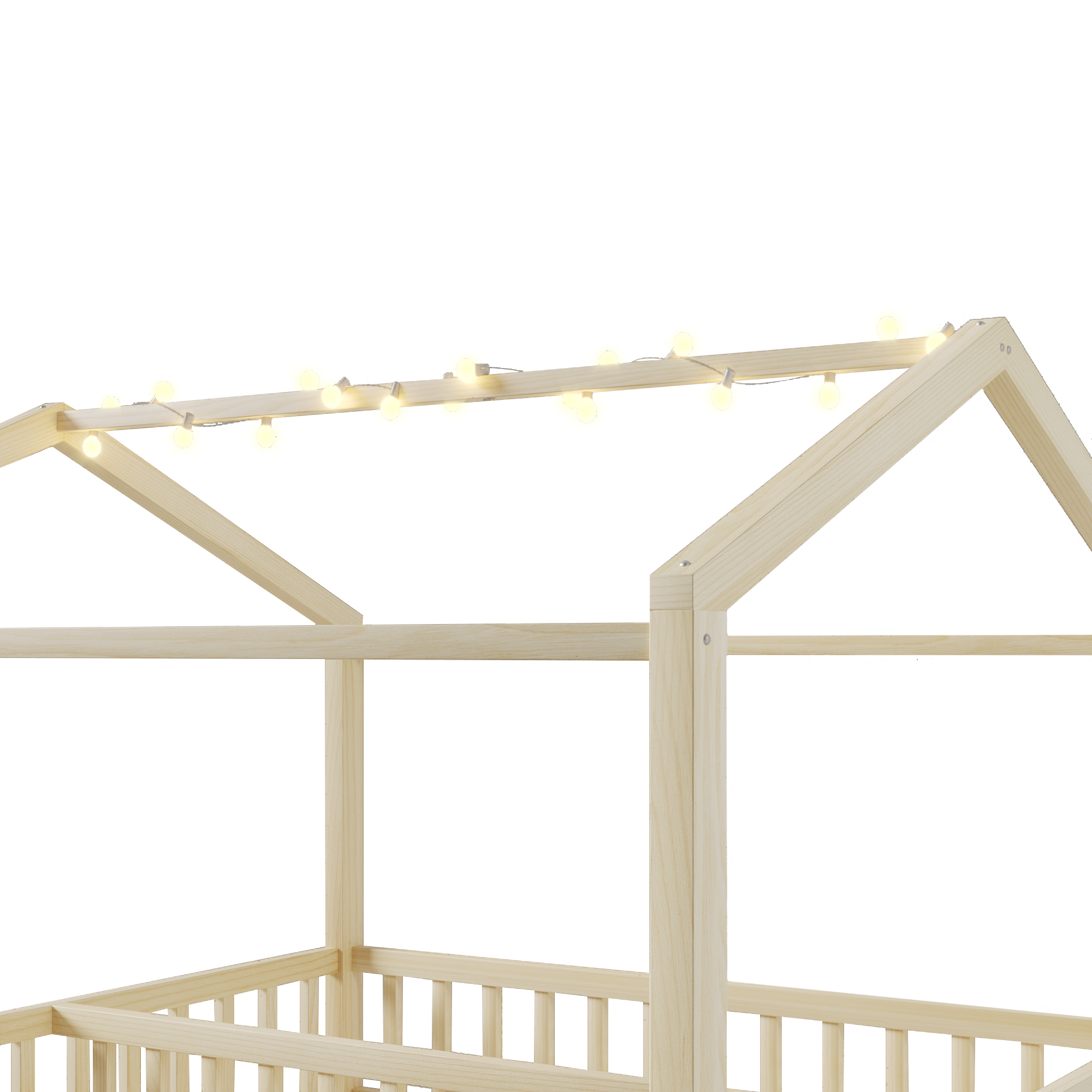 Lit Enfant Maison 90×190 cm (x2) / 180×190 cm – Design Féerique et Modulable – Montage, livraison et éléments fournis