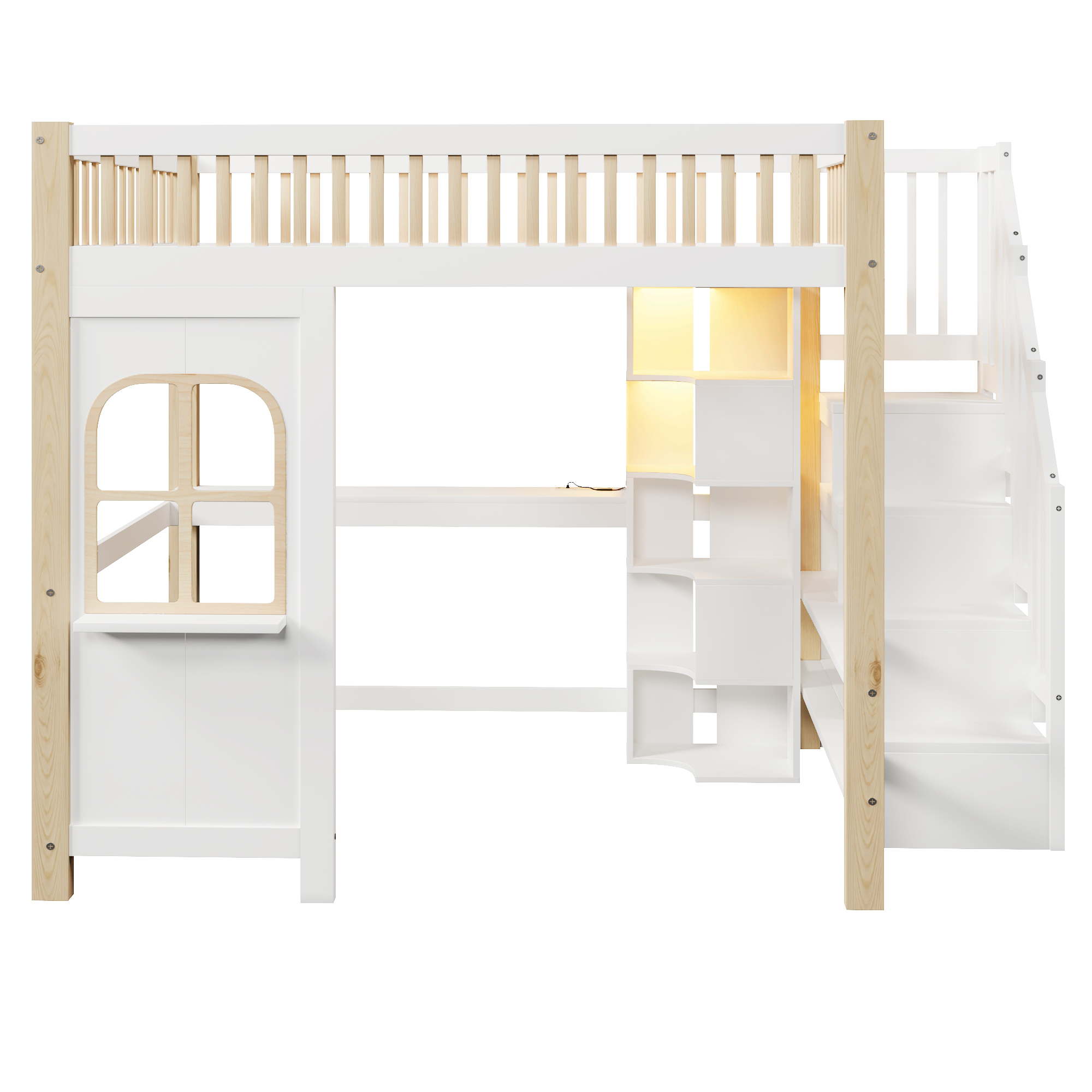lit mezzanine avec bureau - vue 1