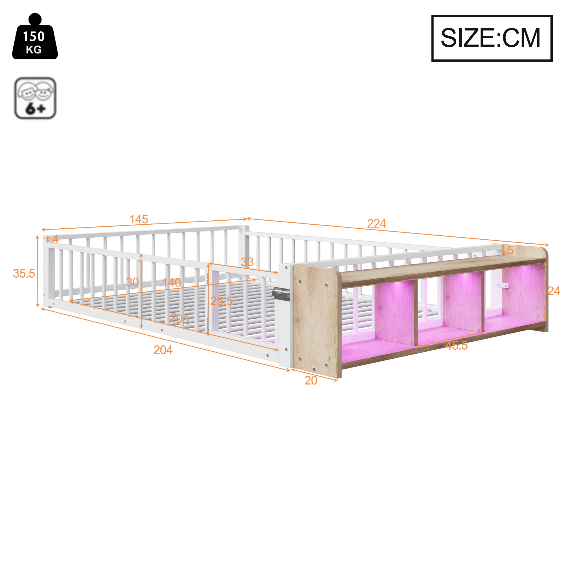 Lit enfant en métal avec compartiment de rangement - image 5