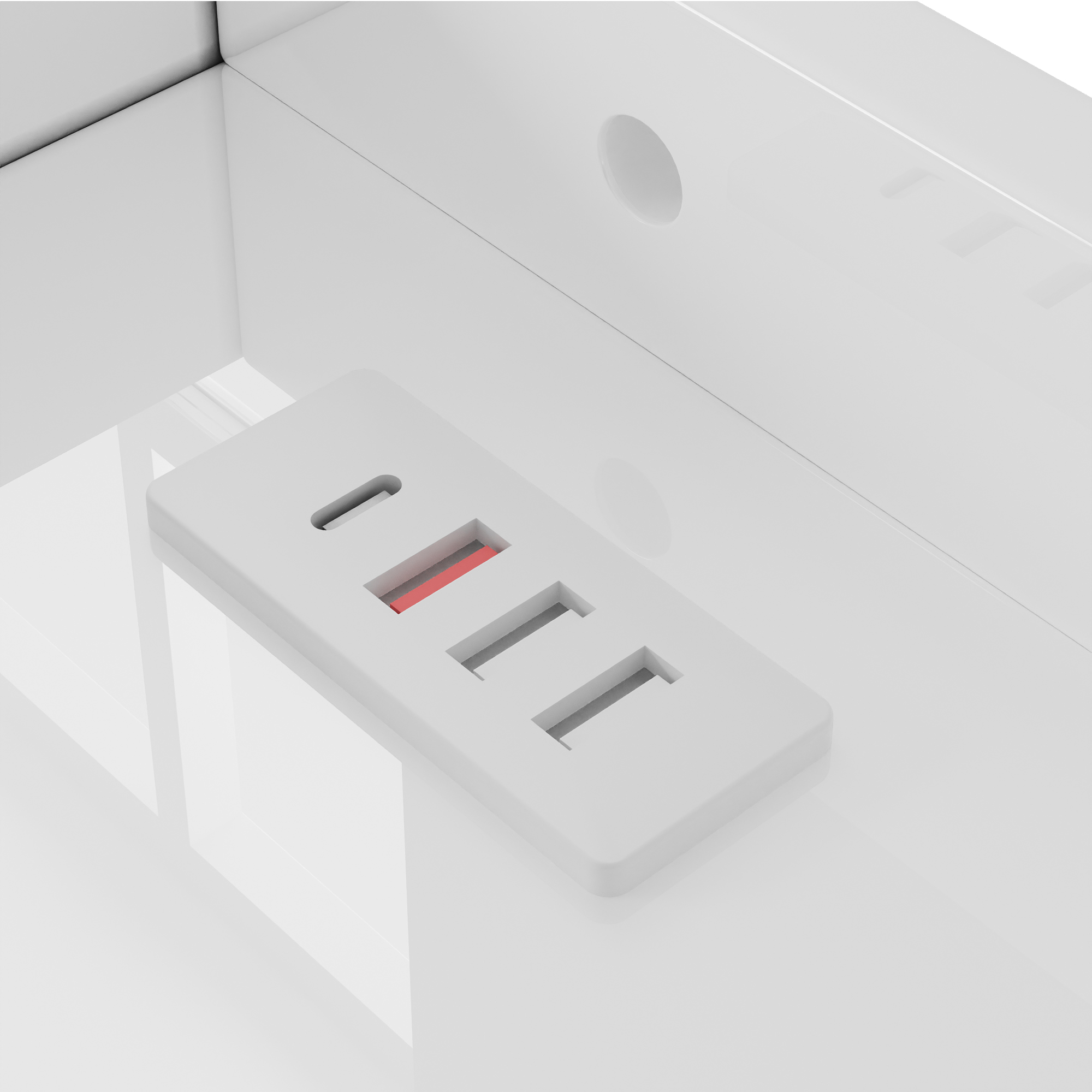 Port USB lit escamotable