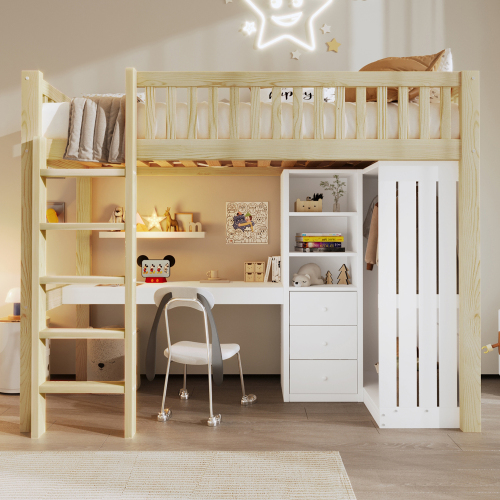 Lit mezzanine enfant avec bureau