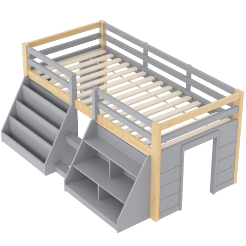 Barrière de sécurité du lit gris