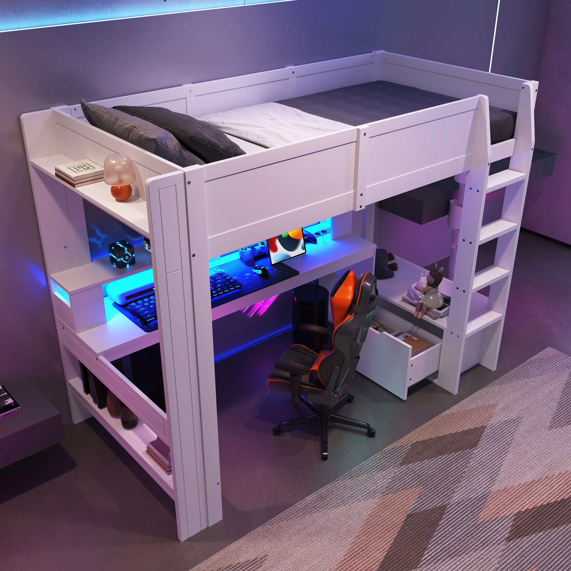 lit mezzanine avec bureau - vue 5