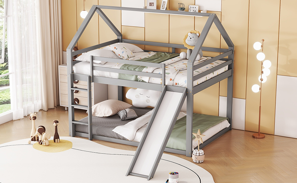 Lit superposé maison enfant 140 x 200 cm avec tobo - image 16