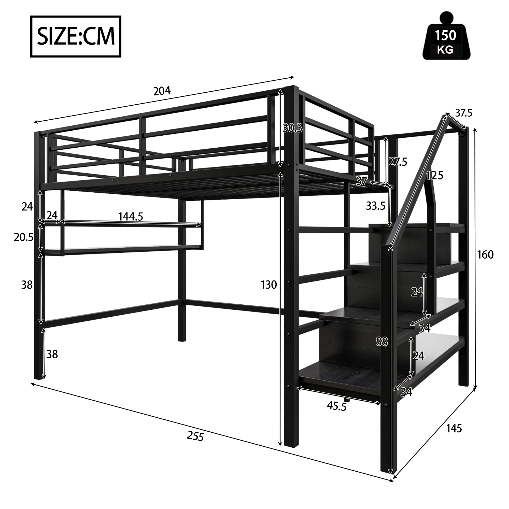 Dimensions du lit mezzanine