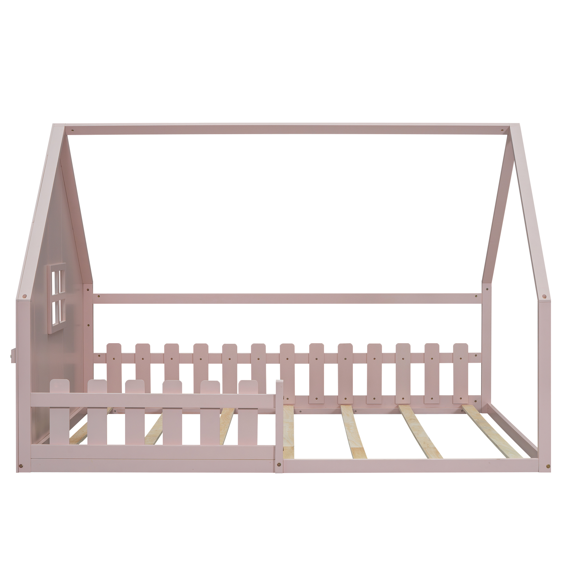 Lit maison enfant en bois de pin et MDF avec desig - image 4