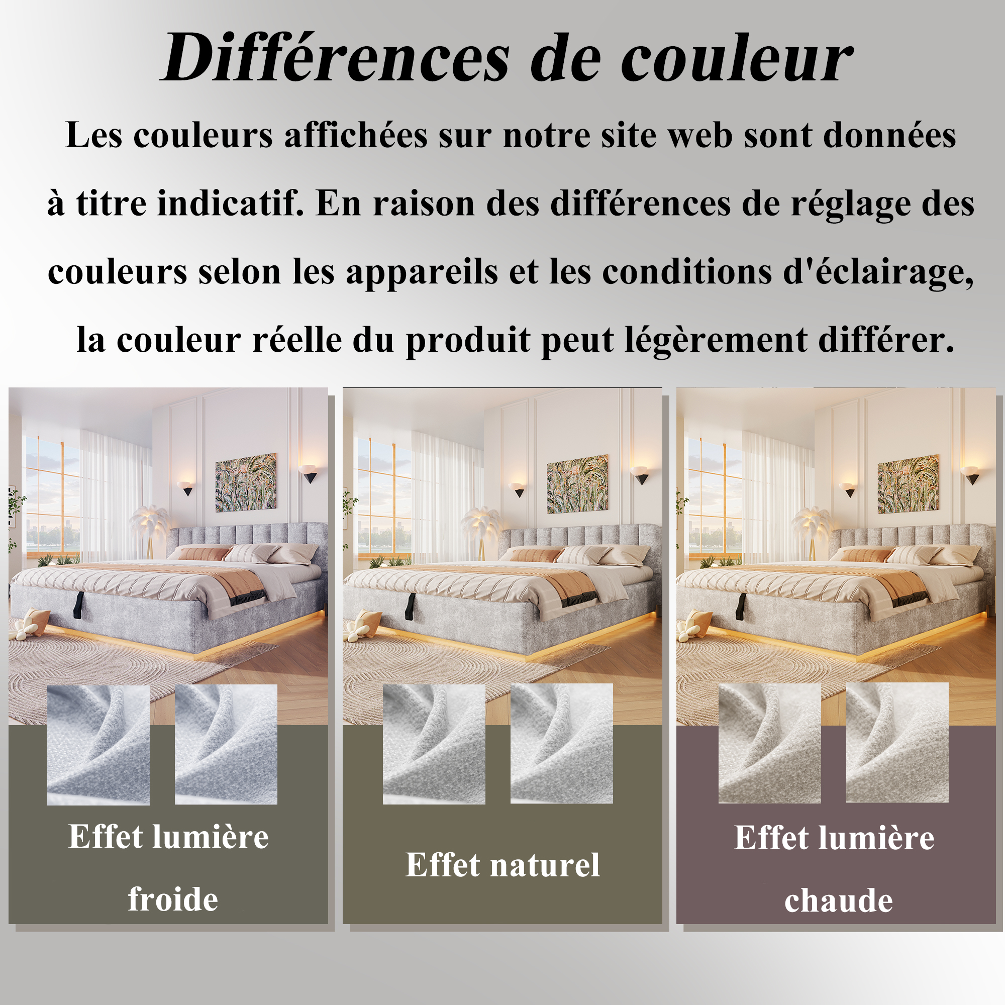 Détail du lit rembourré
