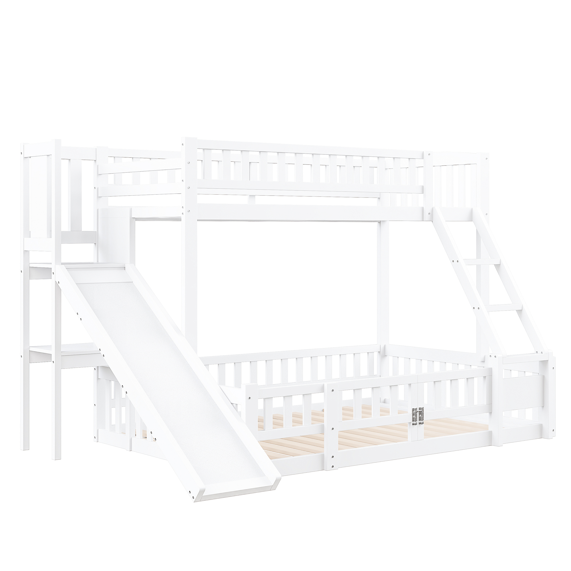 Lit superposé enfant en bois de pin et MDF avec to - image 2