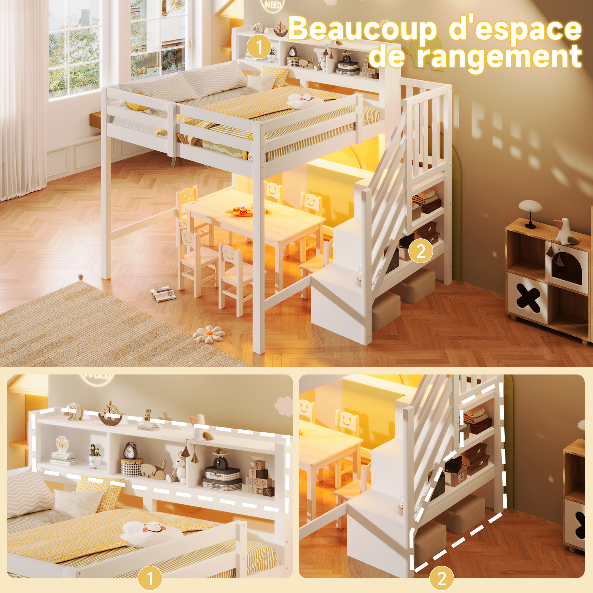 lit superposé enfant cabane - vue 5
