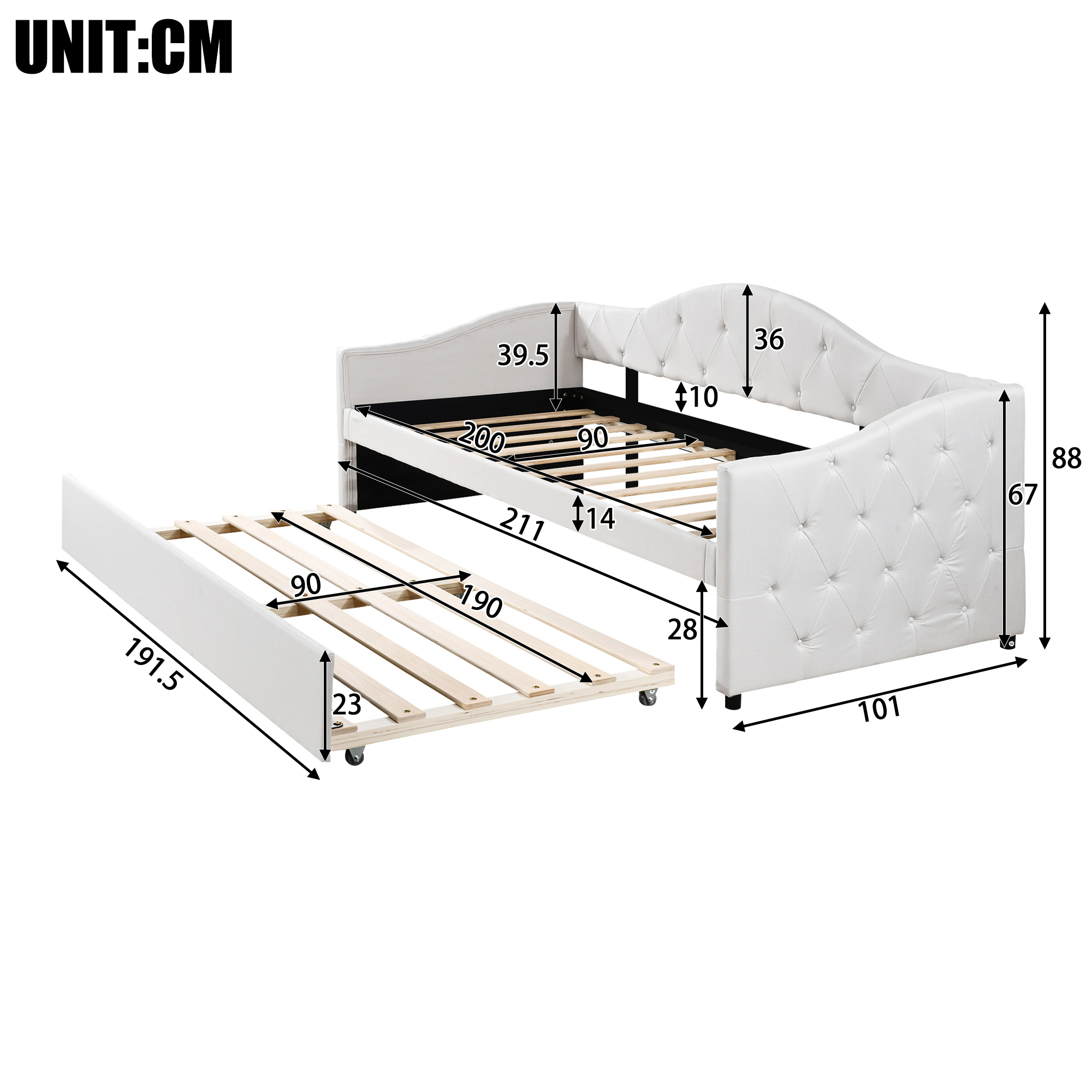 Dimensions du lit banquette