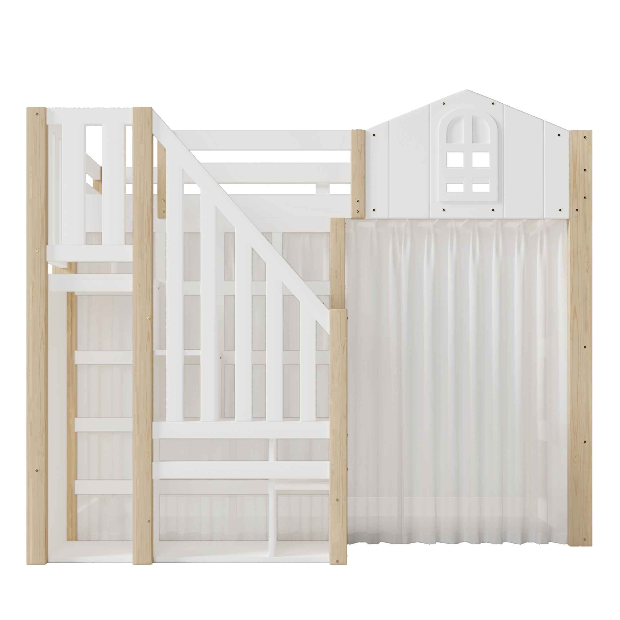 Lit mezzanine blanc 90x200 cm avec LED
