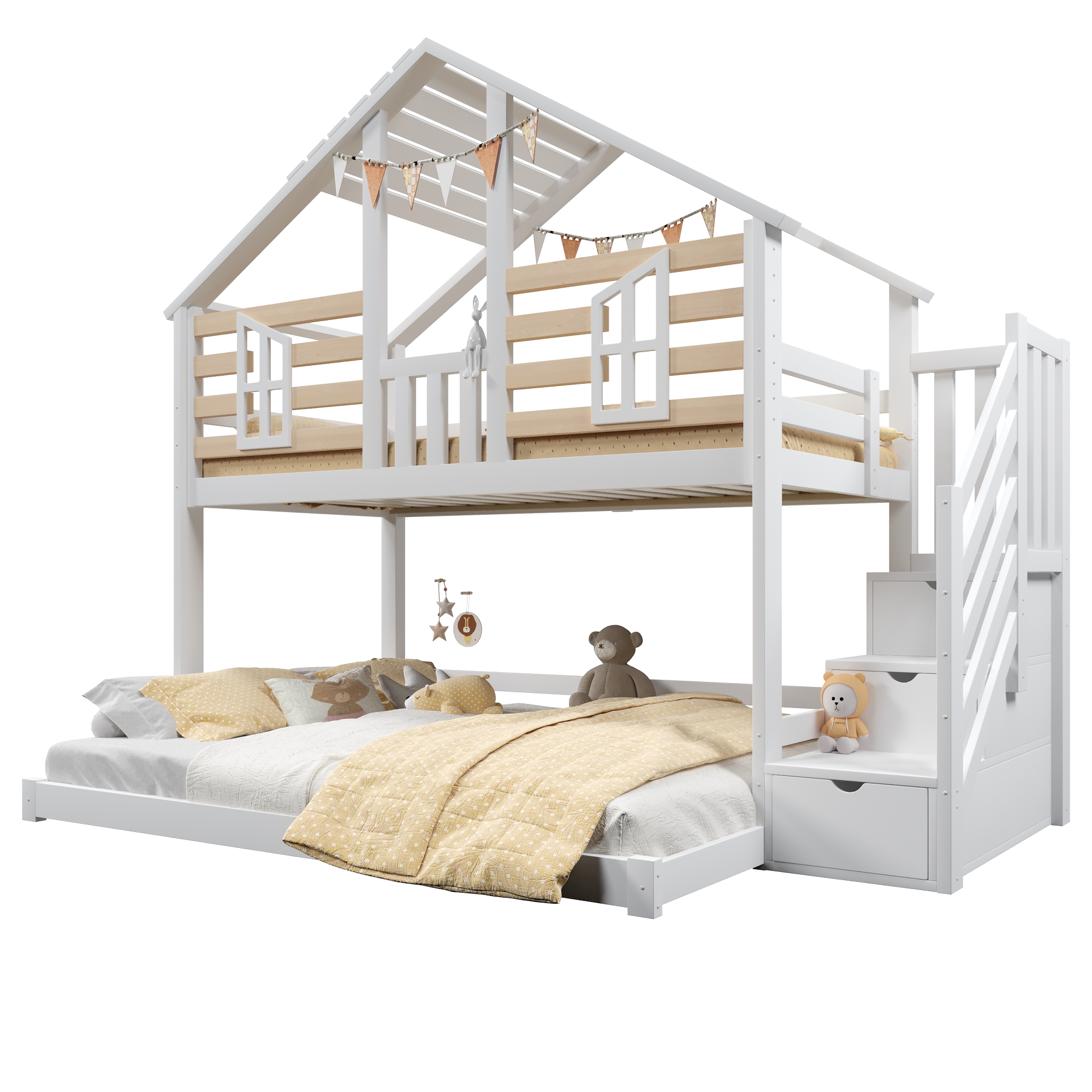 lit superposé enfant cabane - vue 2