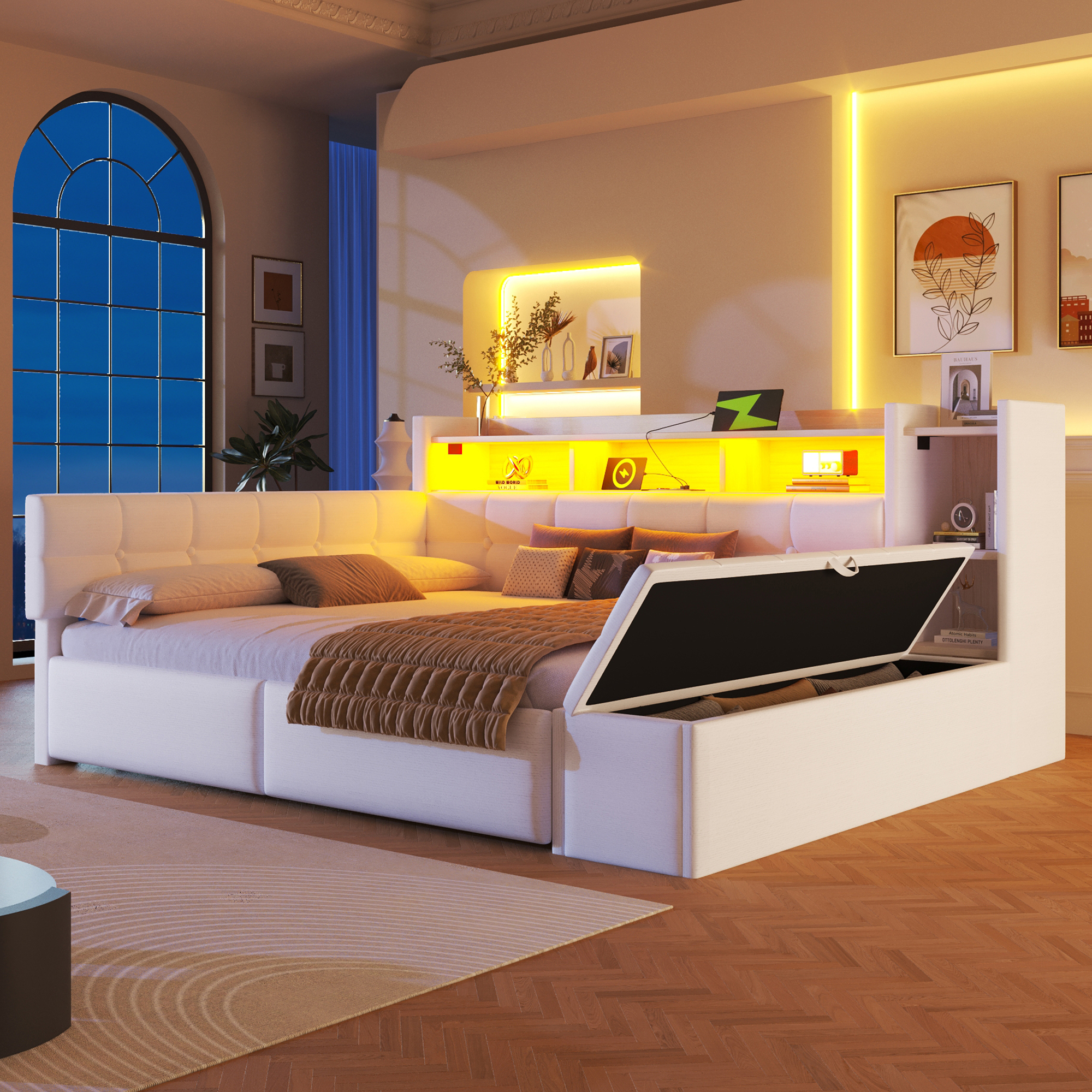 Lit banquette blanc