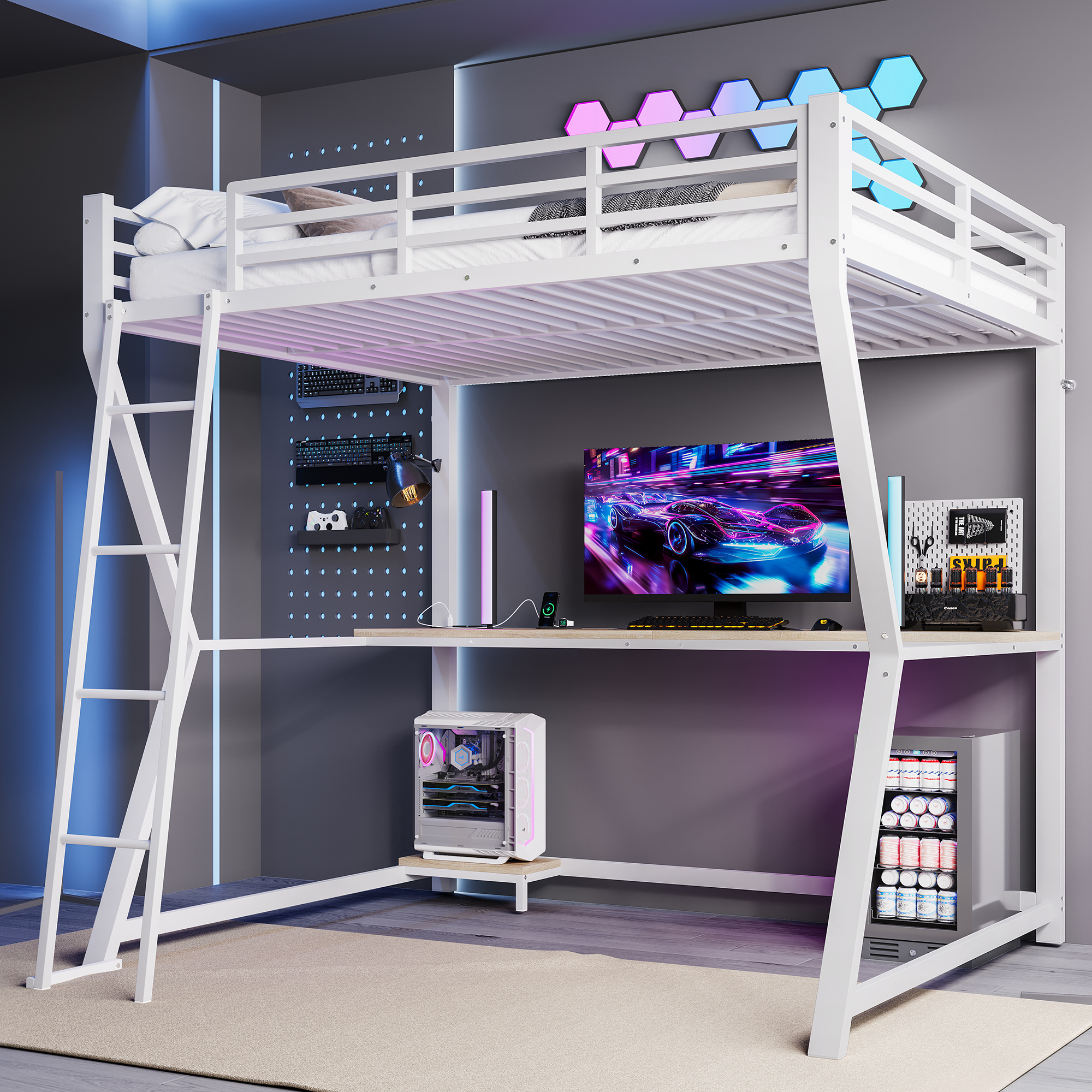 lit mezzanine avec bureau - vue 2
