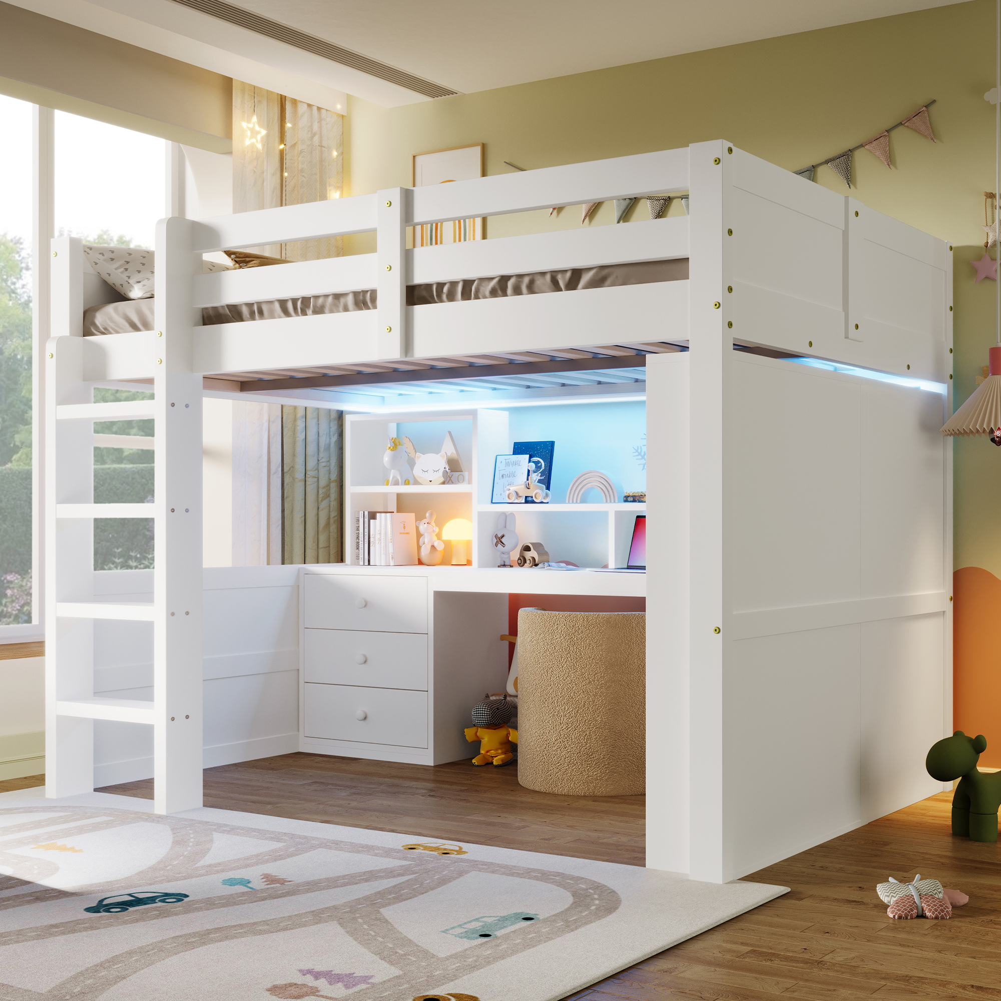 lit mezzanine avec bureau - vue 5