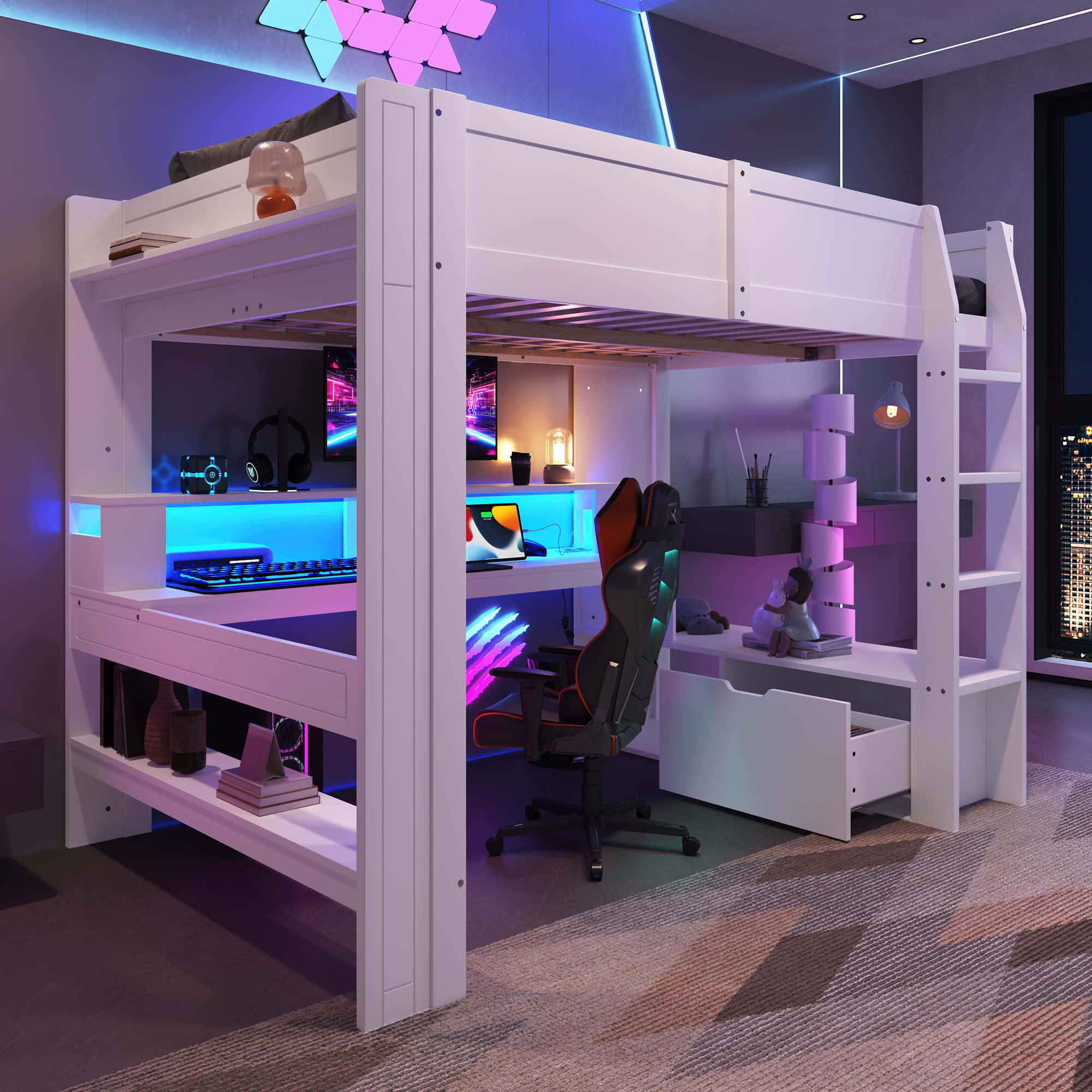 lit mezzanine avec bureau - vue 2