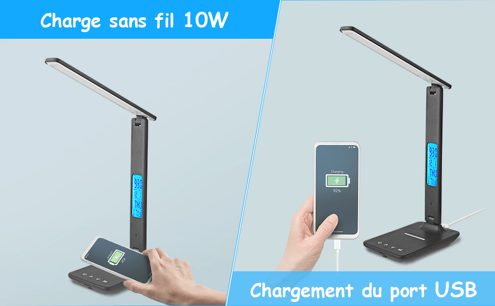 Lampe De Bureau LED Dimmable, 3 Modes - 3 Niveaux De Luminosité - Affichage LCD -Fonction De Charge Sans Fil - Protection Des Yeux -Éclairage Domestique AAHKMJXYDAFdJAOAIMEbOAch8q5HRpCzgORZx5v8 UNjqPxhr3kW9EFvX WvrO3lkmGDK