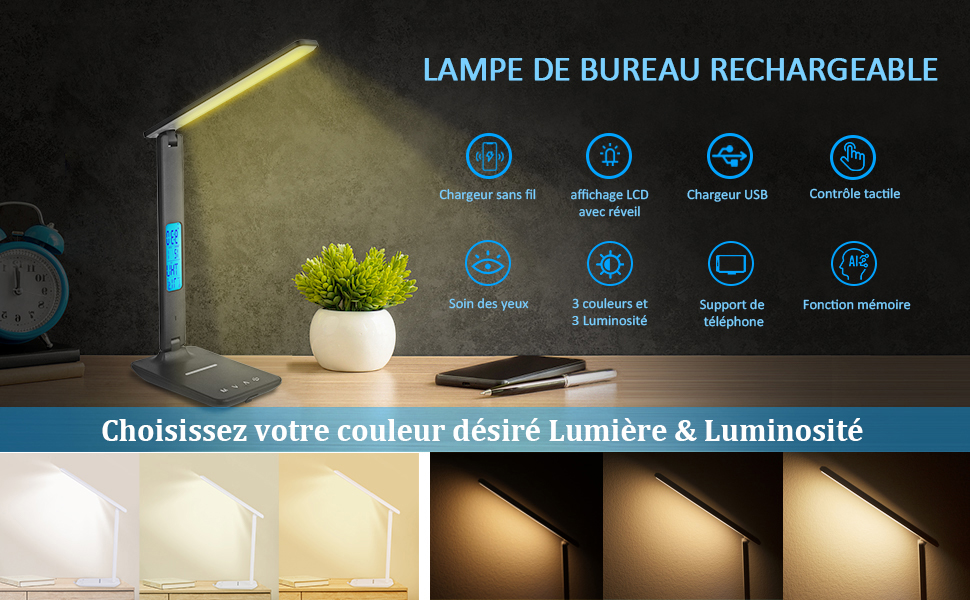 Lampe De Bureau LED Dimmable, 3 Modes - 3 Niveaux De Luminosité - Affichage LCD -Fonction De Charge Sans Fil - Protection Des Yeux -Éclairage Domestique AAHKMJXYDAFdJAOAIMEbOAch8q5HRpCzgORZx5v8 UNjtT8WMy9zVYM9rYF6n BHam2KV58oKwv64YU8