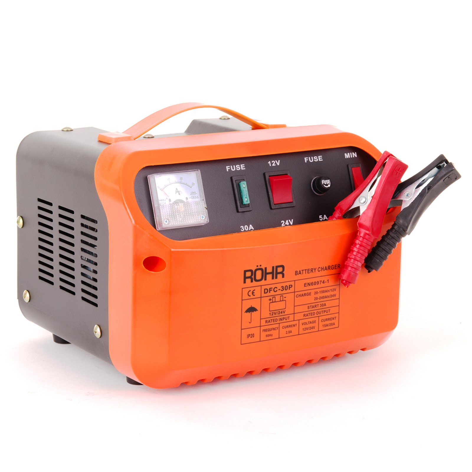 Car Battery Charger ROHR DFC-30P 12V / 24V 20a Portable Trickle / Turbo  Charge with Pulse Repair - 1 Year Warranty