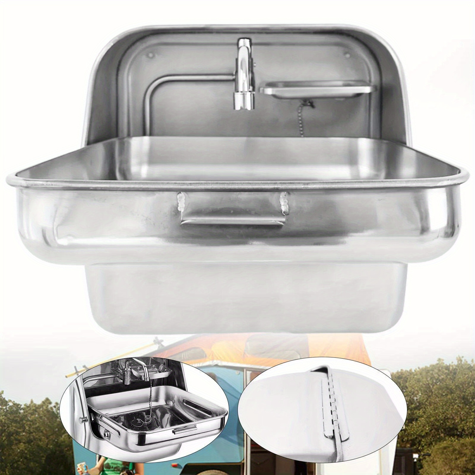 Stainless Steel Folding Sink for Caravan Camper Motorhome & Integrated ...