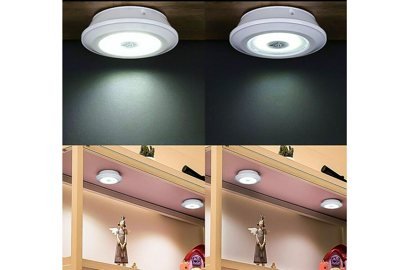 Faretto led adesivo 2pz magnetica armadio luce fredda lampada emergenza casa