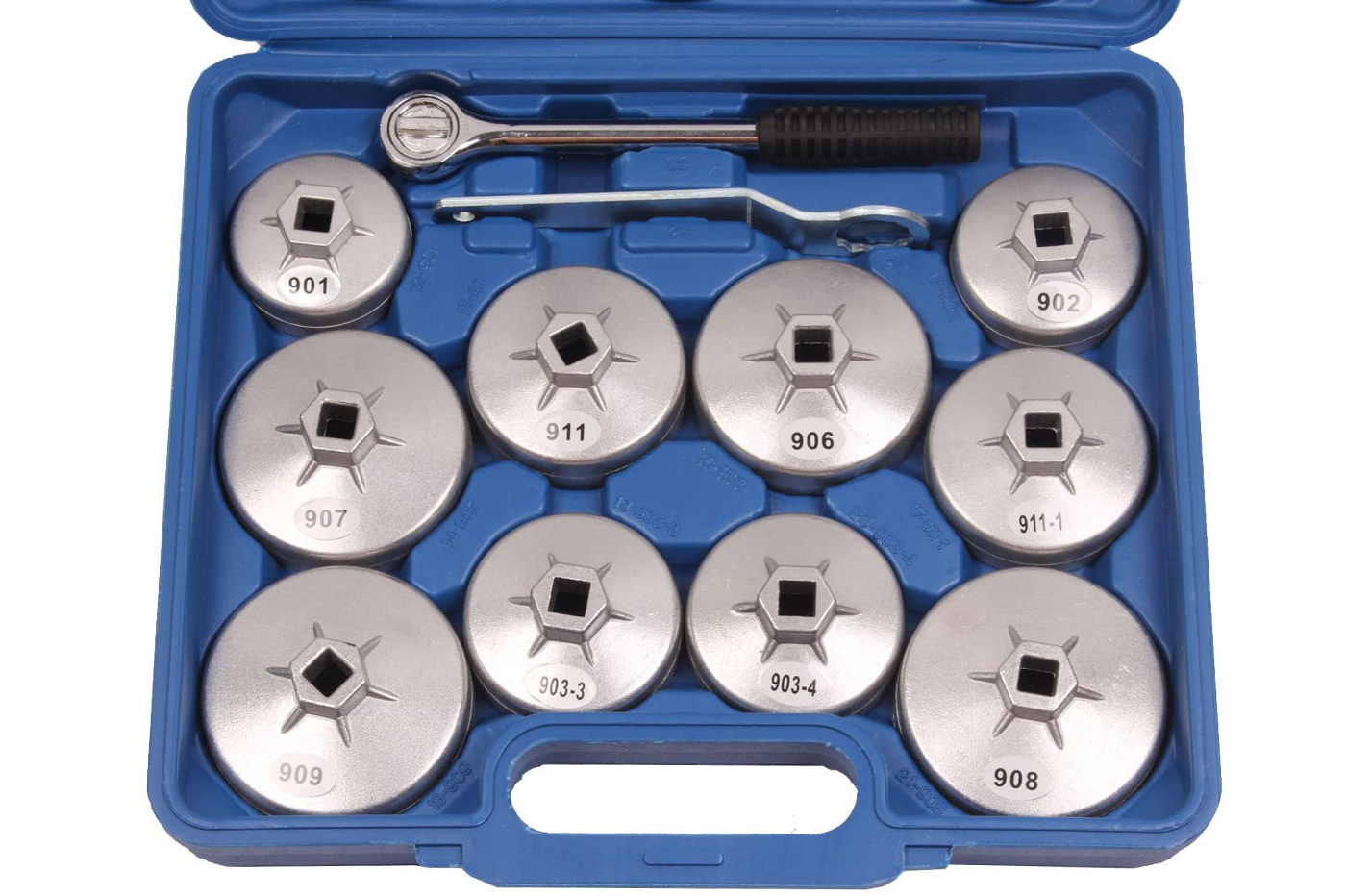 TOPWAY 25 Pezzi 1/2 Set di Chiavi per Filtro Olio in Acciaio Inossidabile Chiavi a Bussola per Filtro dell’Olio per Garage Auto Riparazione con