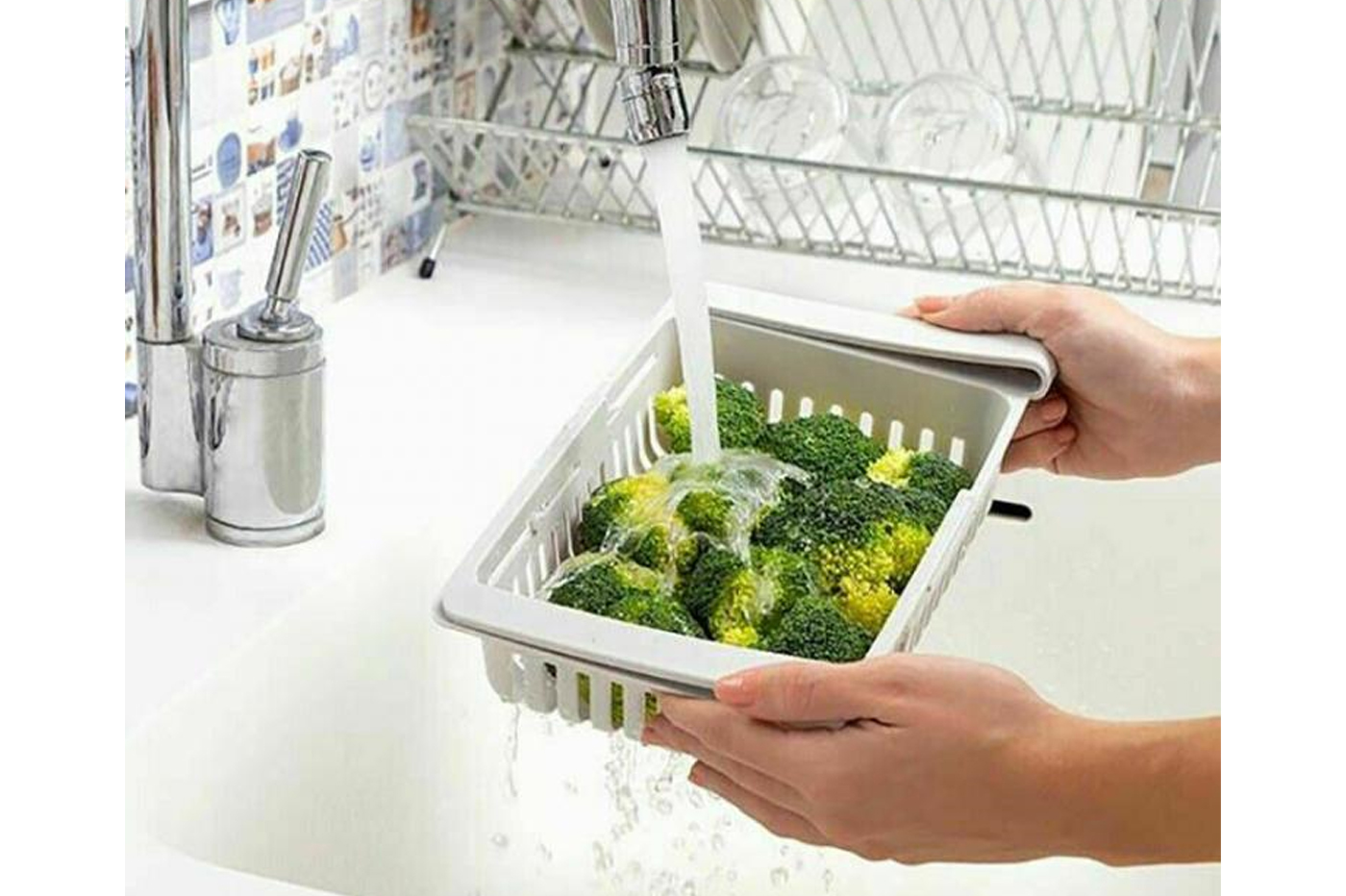 4PZ ORGANIZER FRIGO CASSETTO CONTENITORE SALVASPAZIO CESTELLO PER  FRIGORIFERO