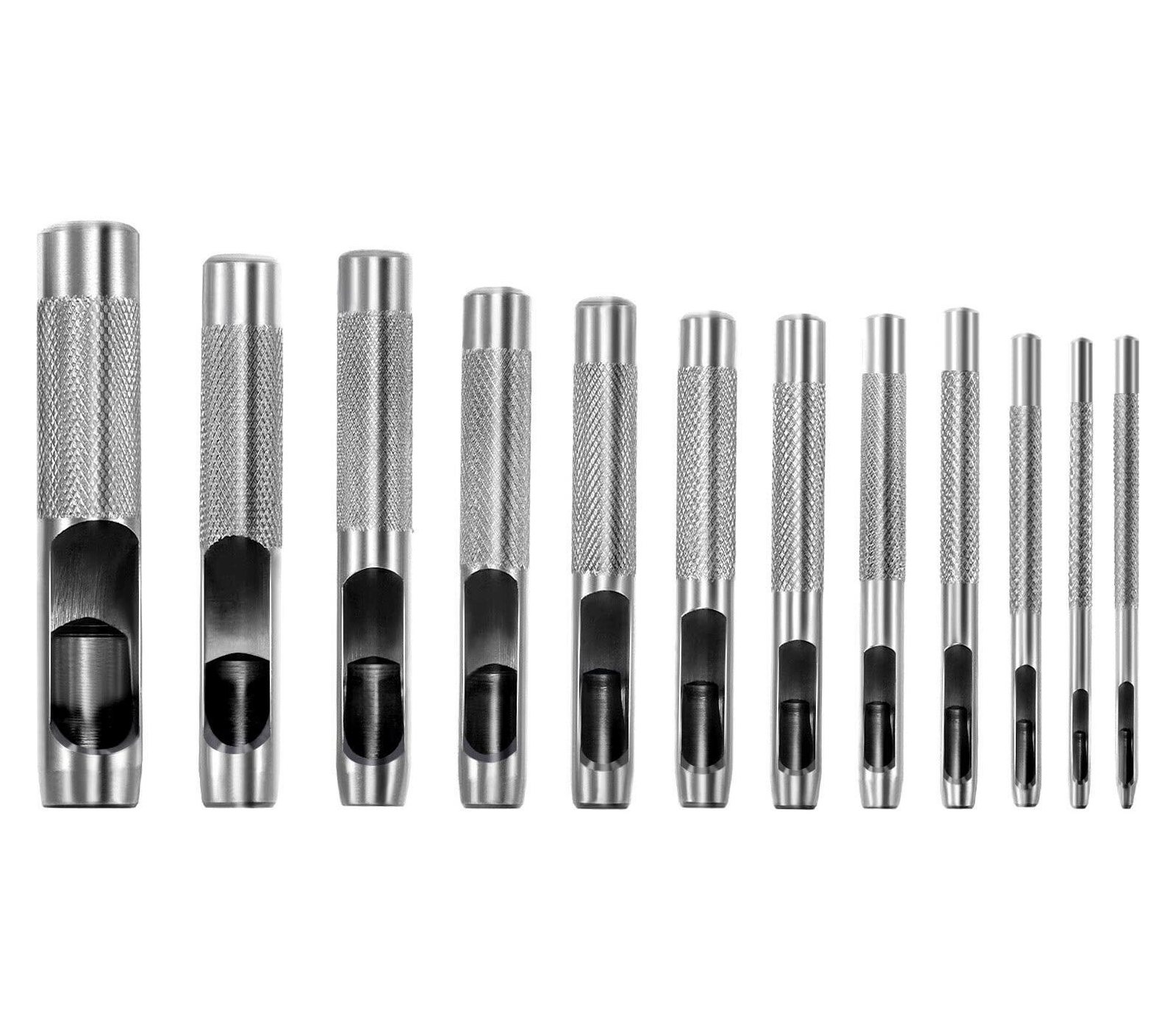 Set Fustelle Punzoni per Cuoio 12pz 3-19mm Fustellatrice Pelle Legno 714027