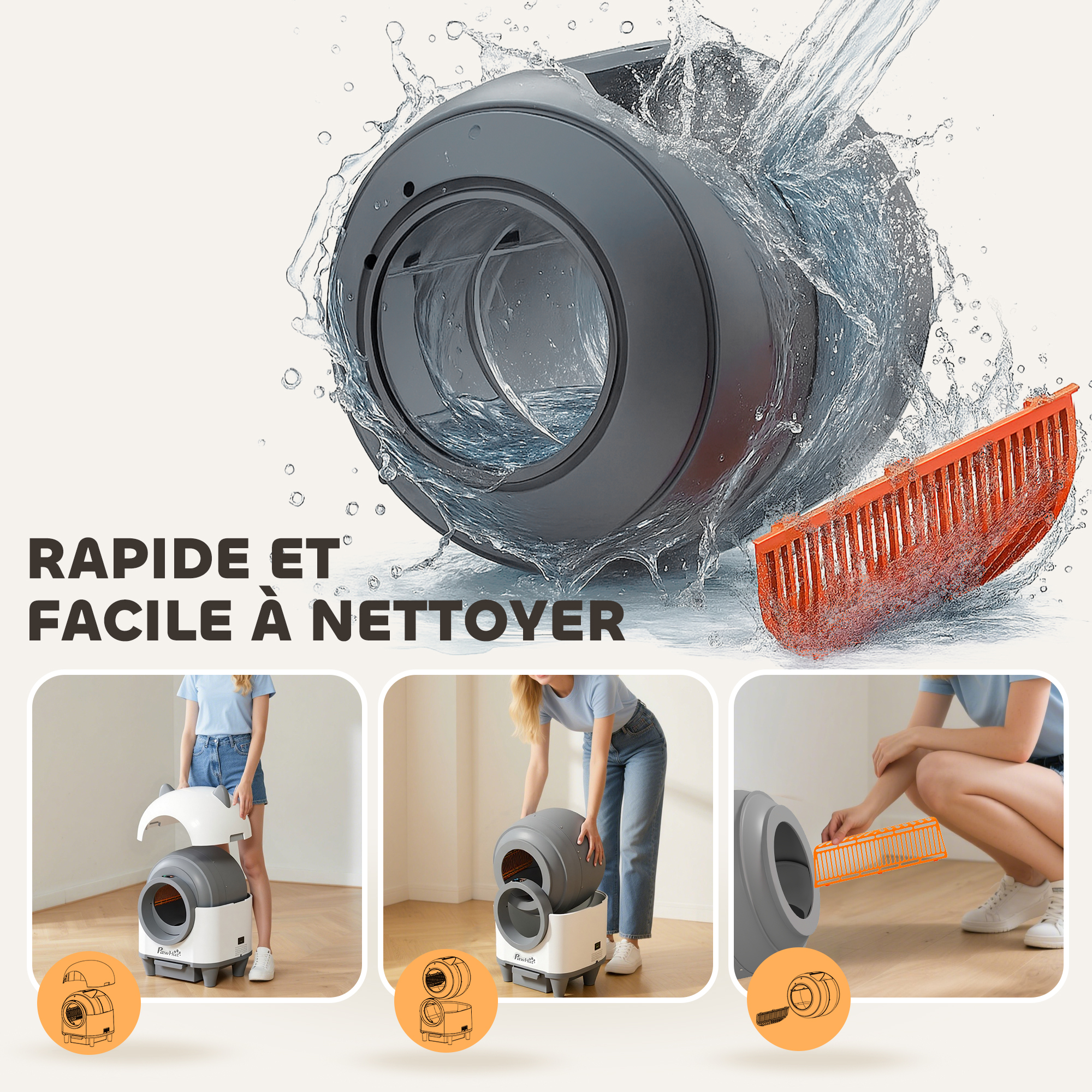 Nettoyage automatique de la litière