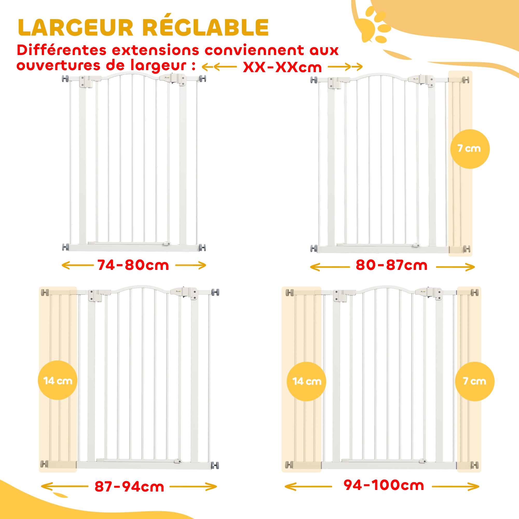 Barrière de sécurité pour chien avec double verrouillage