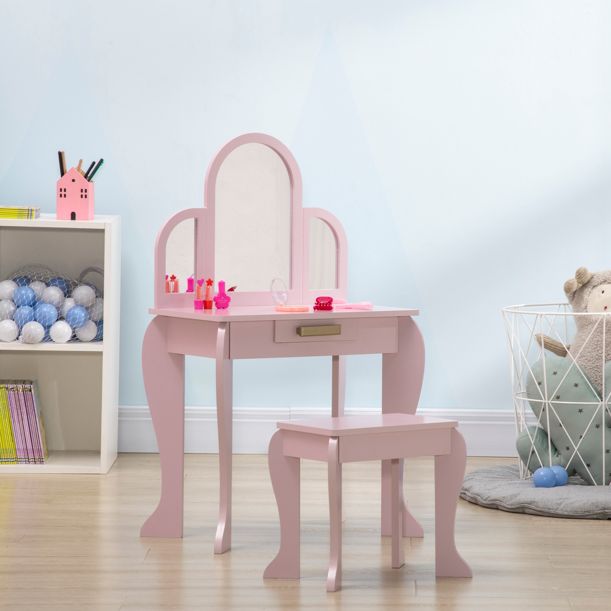 Tabouret assorti et bords arrondis