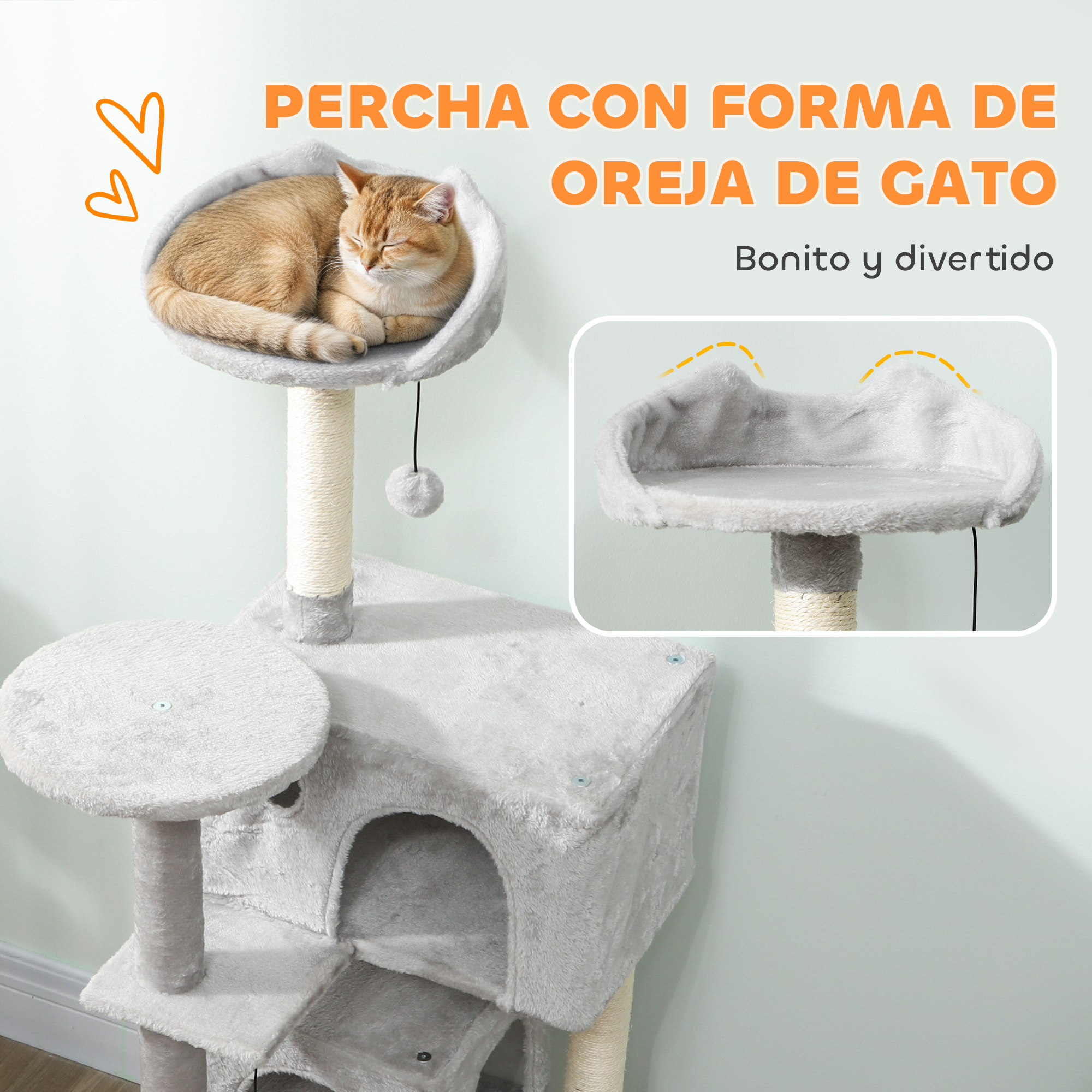 Arbre à chat avec cabanes et hamac