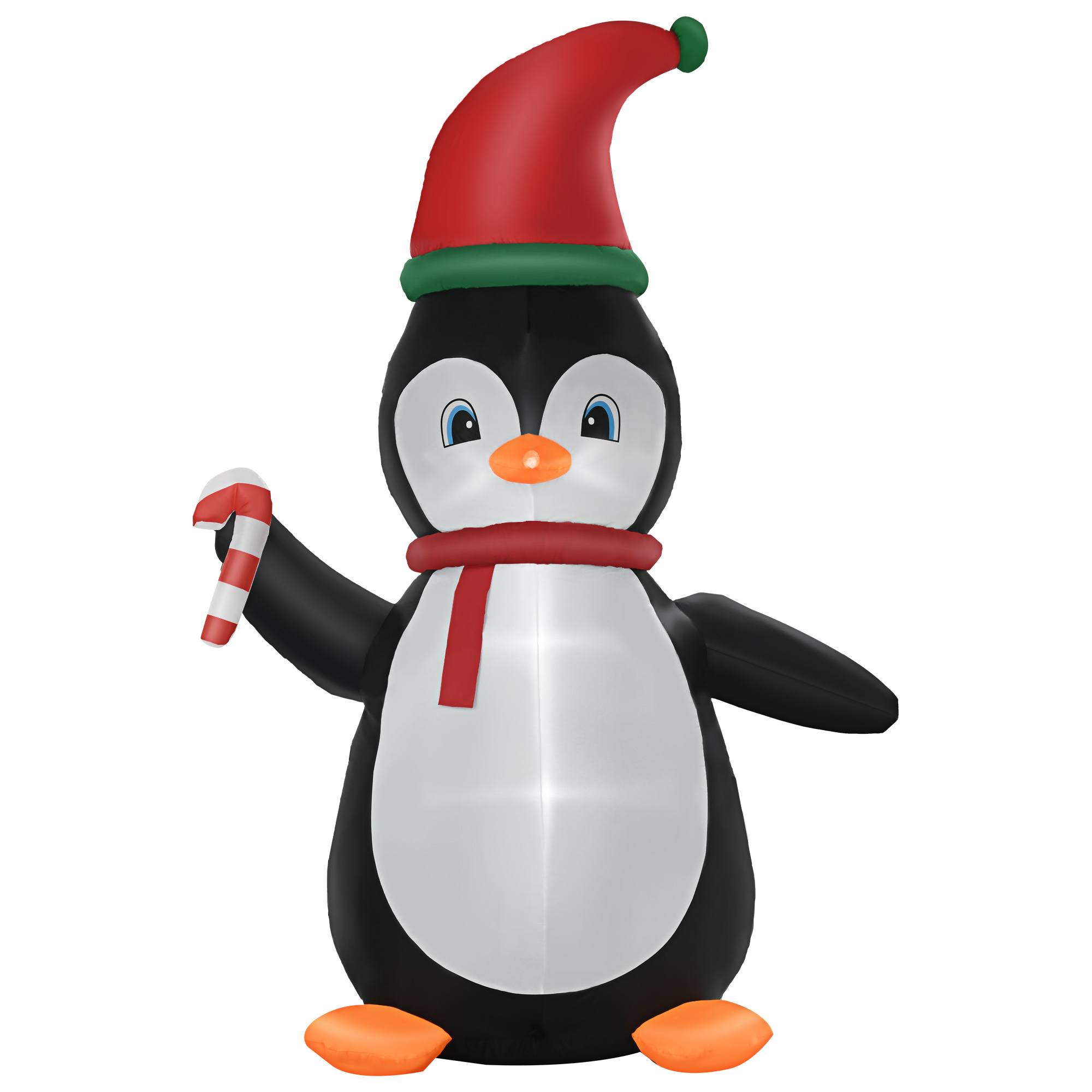Décoration de Noël gonflable 2,5 m, pingouin de Noël avec 3 LED, 162x100x250 cm, multicolore