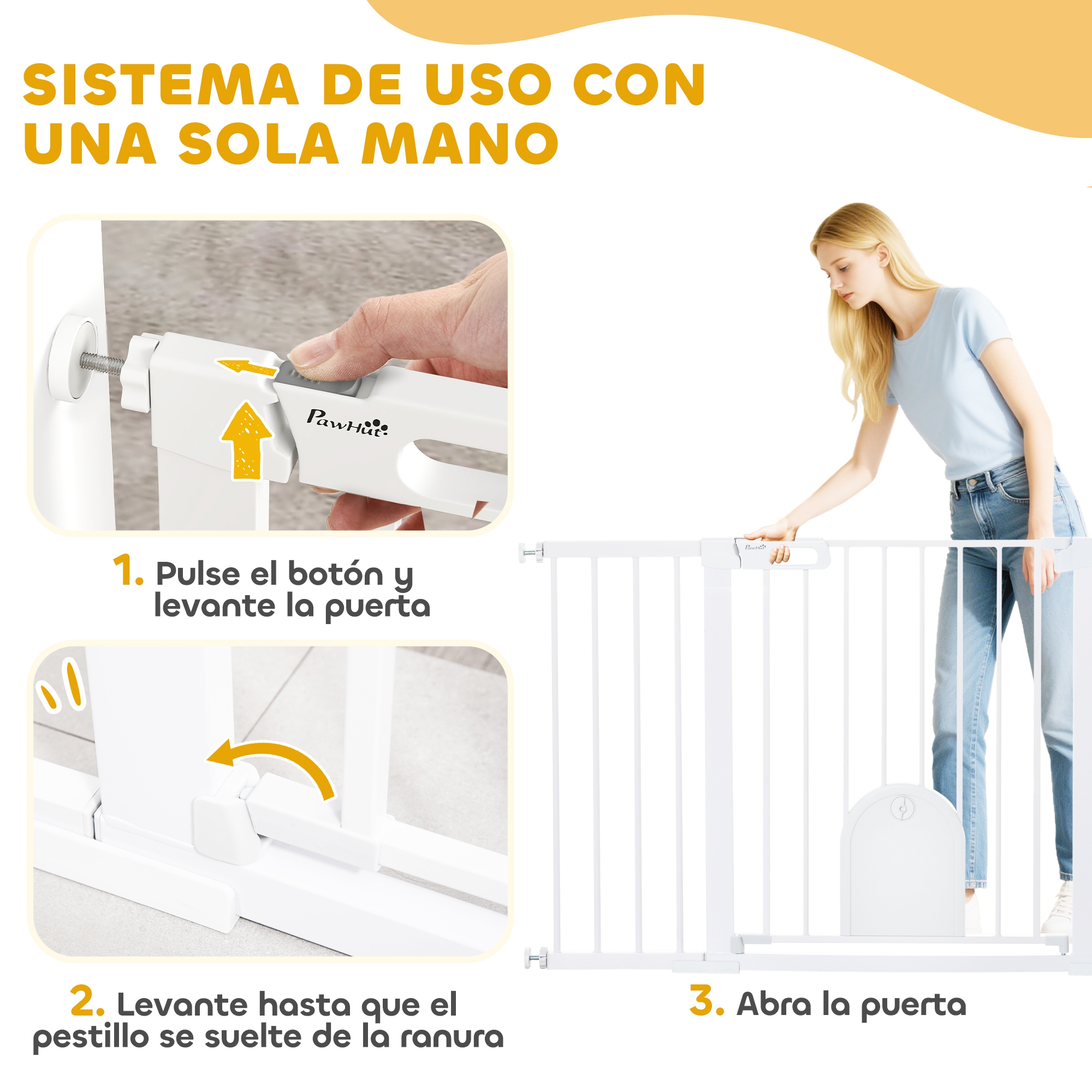 Barrière de sécurité pour chien et chat avec double verrouillage