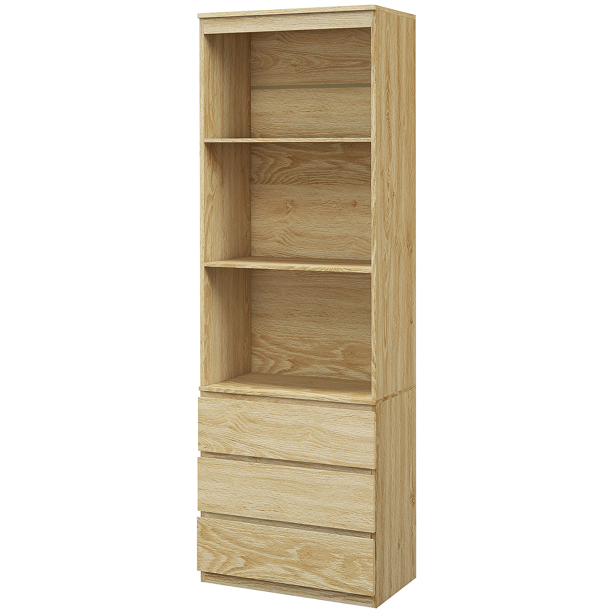 Librería de 180 cm de altura con efecto madera - descripción general