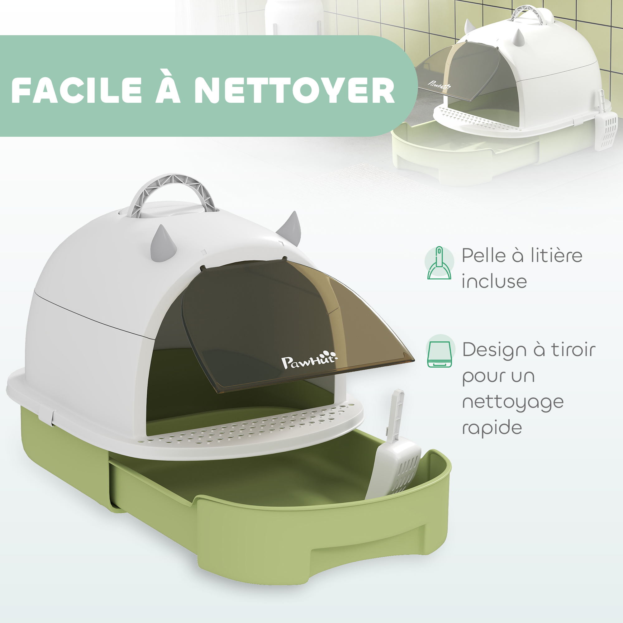 Litière fermée dans la maison