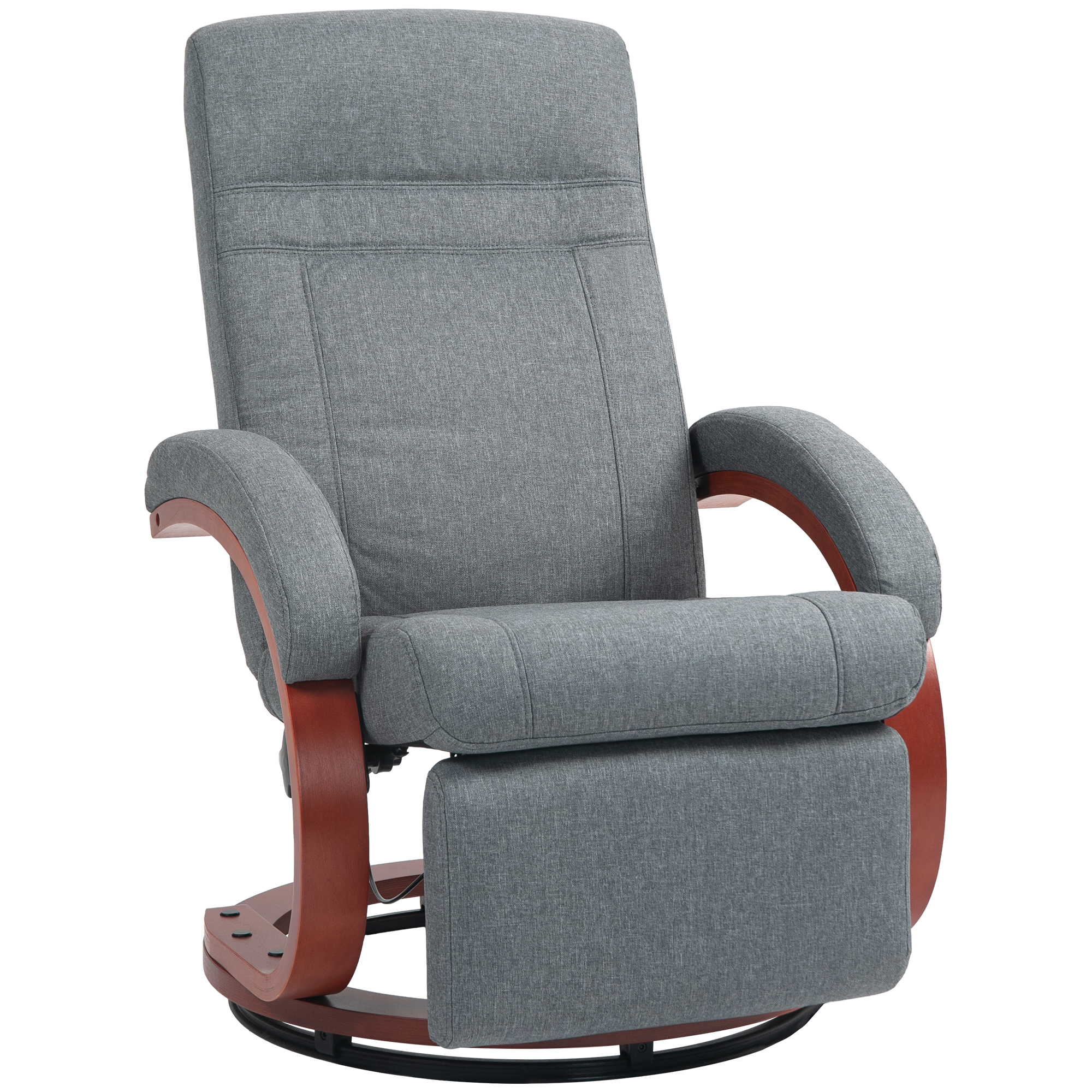 Descripción general del sillón reclinable giratorio gris